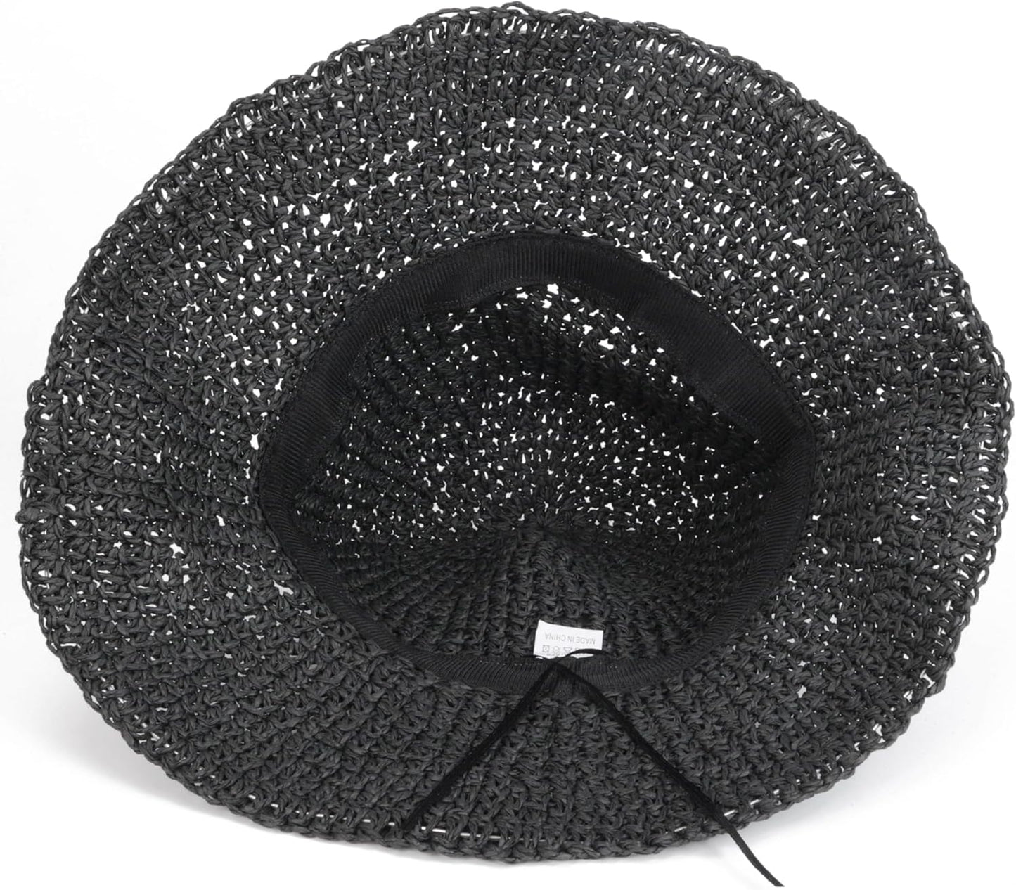 Womens Wide Brim Straw Sun Hat Foldable Floppy Crochet Beach Hat for Summer