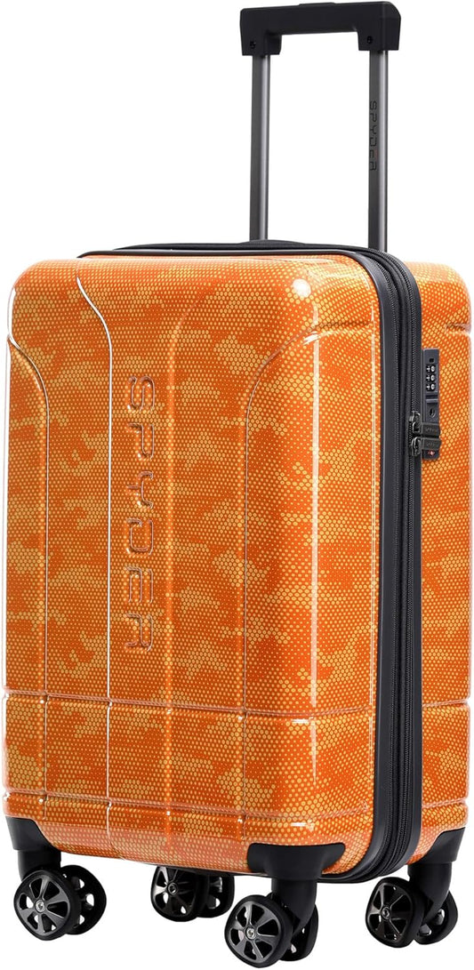 Spyder Matrix 20 Inch Carry On Expandable Hardside Upright Suitcase with 360° Spinner Wheels, TSA Approved Lock, Orange