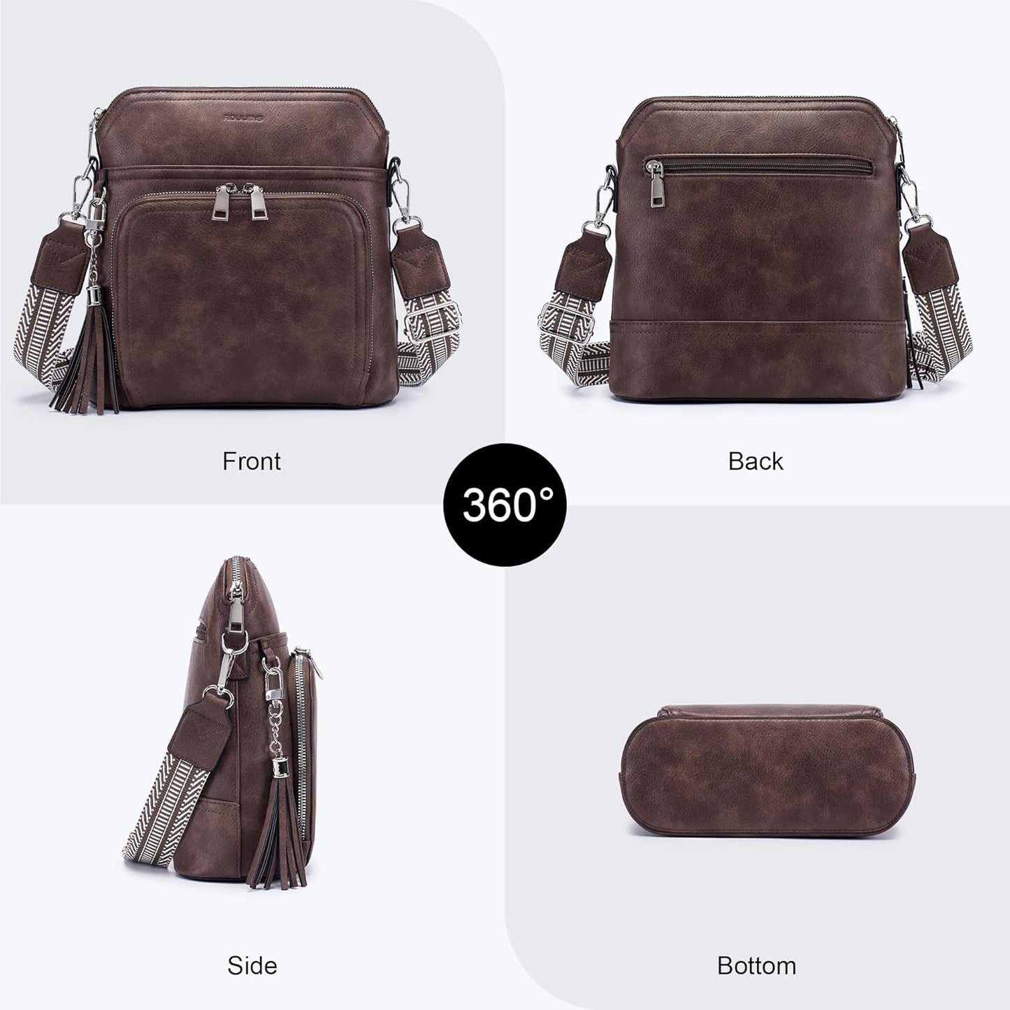 Crossbody Purse for Women,Lightweight Medium Crossbody Bag Soft Leather Women's Shoulder Handbags with Tassel