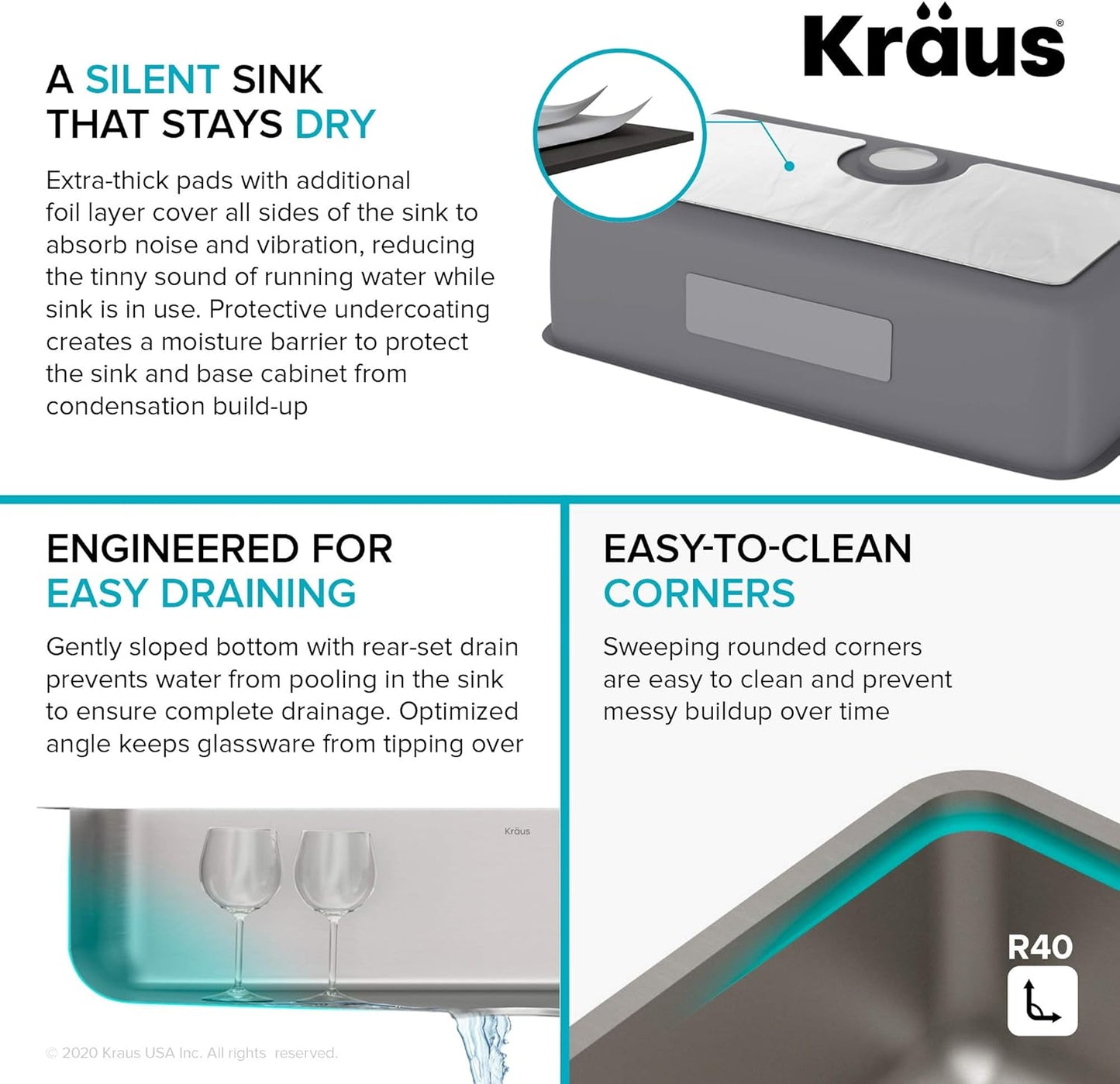 KRAUS Dex 33-inch Undermount 16 Gauge Stainless Steel Single Bowl Kitchen Sink, KA1US33B