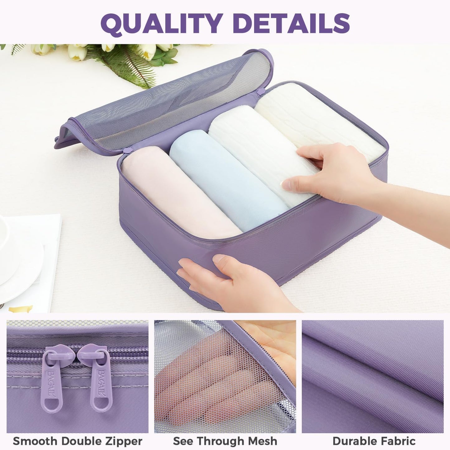 BAGAIL 9 Set Packing Cubes Luggage Packing Organizers for Travel Accessories