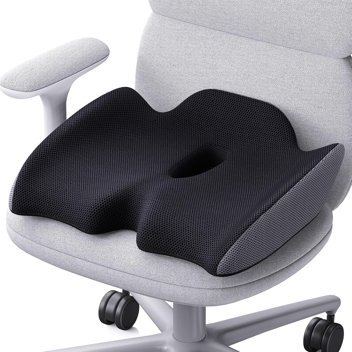 Benazcap Pressure Relief Seat Cushion for Tailbone Pain Office Chair Cushion for Butt, Back Pain, Coccyx & Sciatica Pain Relief Pillow. Memory Foam Seat Cushions for Office Chairs