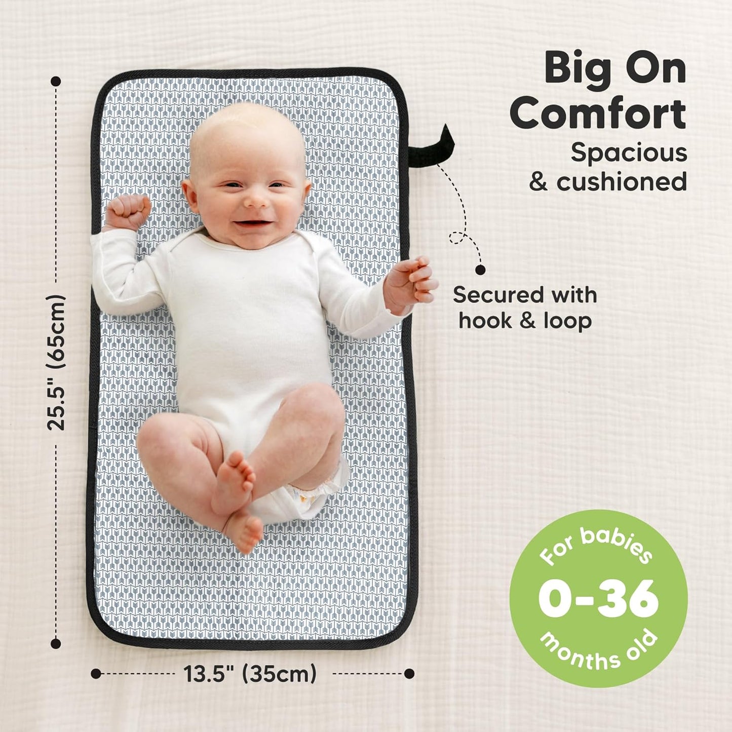 KeaBabies Portable Diaper Changing Pad, Easy Wipe Clean - Foldable Waterproof Baby Changing Mat for Diaper Bag, Compact, Lightweight, 25x13 Baby Changer Travel Essential,Machine Washable(Pets & Paws)