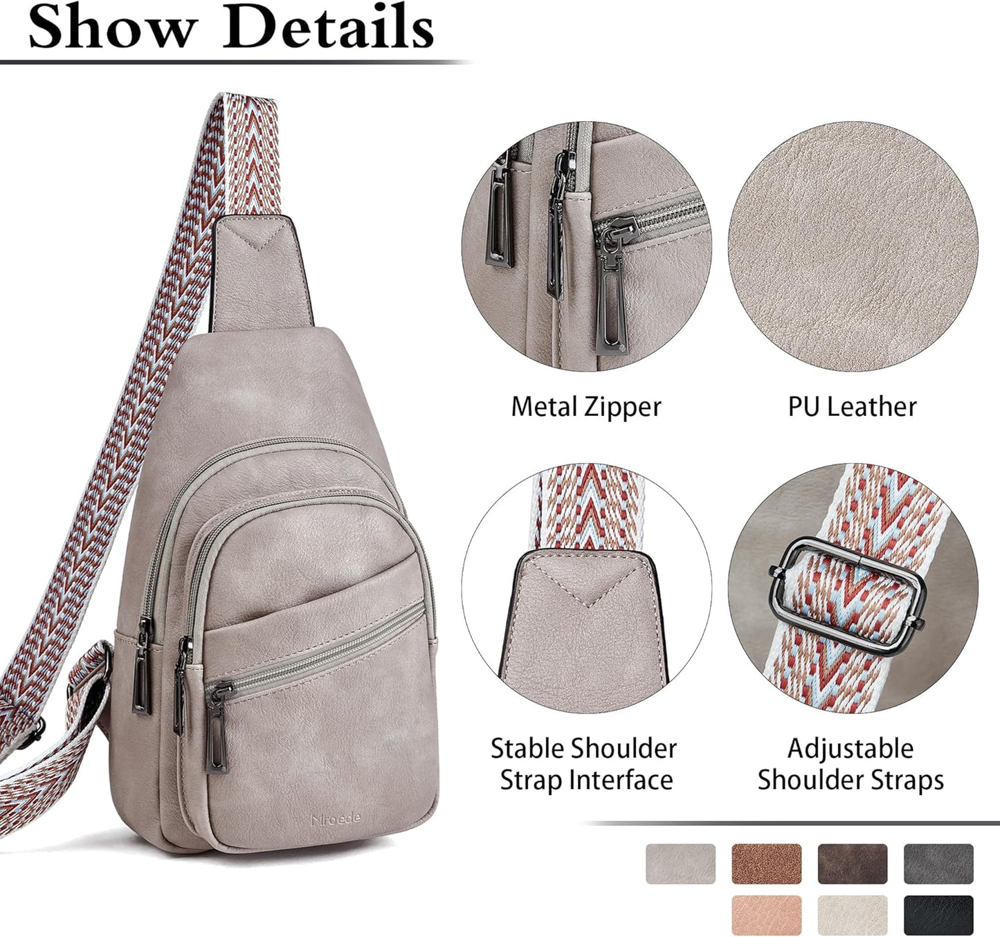 Sling Bag Crossbody Bags for Women Small Cross Body Bag Fanny Packs Chest Sling Purse for Daily Travel Leisure Sport
