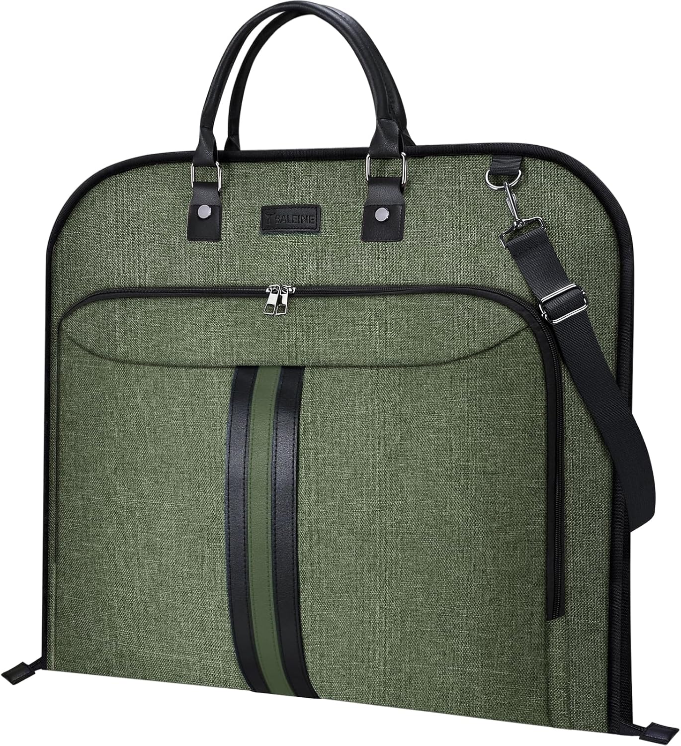 BALEINE Travel Garment Bag, Travel Suit Bag for Men, 42'' Waterproof Carry on Garment Bag for Hanging Clothes, Garment Duffel Bag for Travel Business (Green)