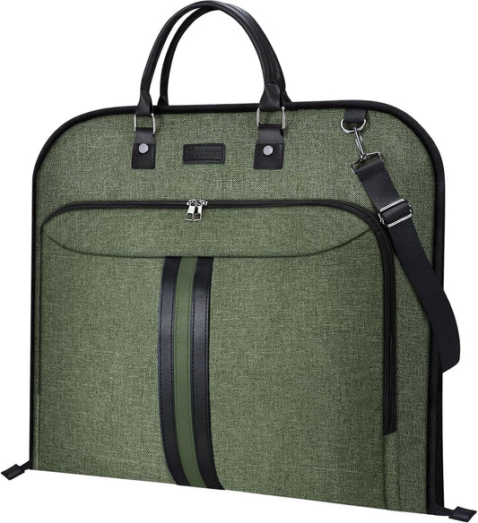 BALEINE Travel Garment Bag, Travel Suit Bag for Men, 42'' Waterproof Carry on Garment Bag for Hanging Clothes, Garment Duffel Bag for Travel Business (Green)