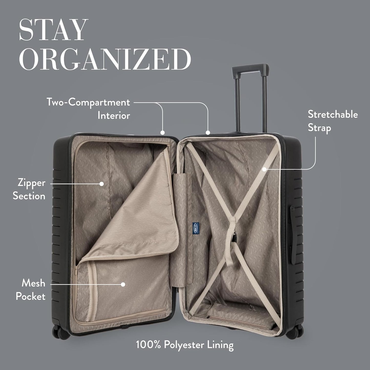 Bric's B|Y Ulisse Spinner Suitcase, Expandable Hard Shell Luggage with TSA Lock and Smooth 360° Wheels 28" – Black