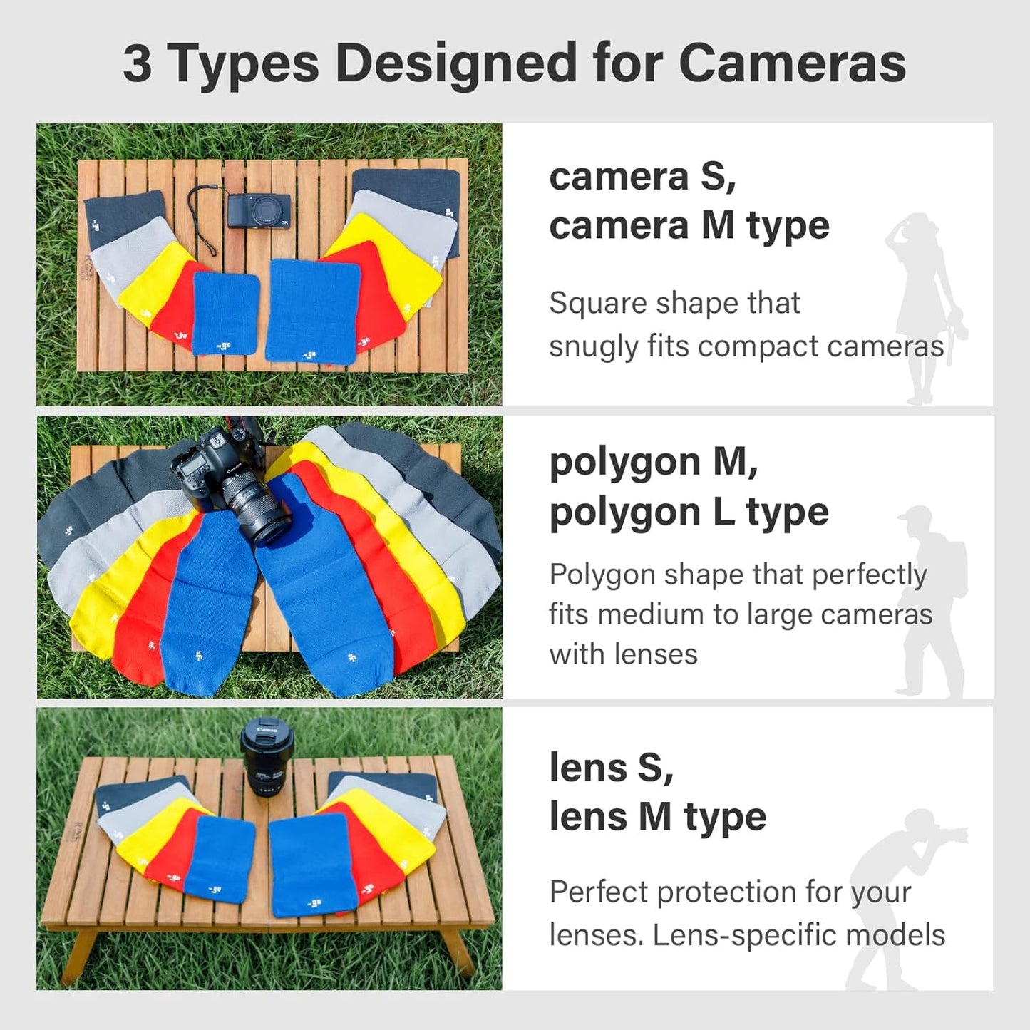 Camera Cover, Square W, Made in Japan, M size, Light Gray
