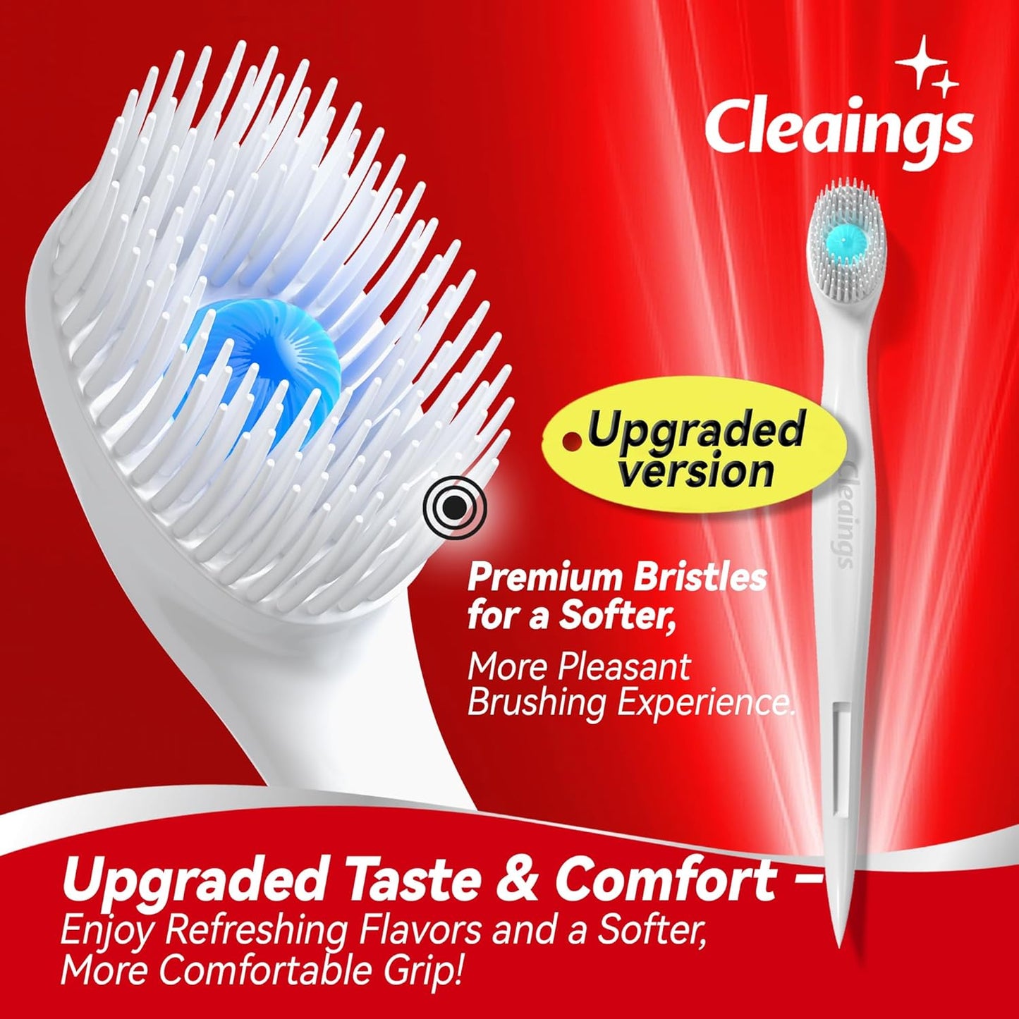 cleaings® Mini Disposable Toothbrush Set with Toothpaste – Travel Essentials, Portable Toothbrush for Women & Men, Camping, Road Trip, Vacation, 24 Count-Ice Peach Flavor（Pack of 1）