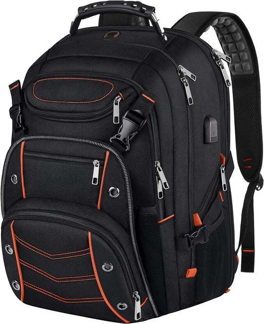 VECKUSON 18.4 Laptop Backpack for Men, 55L Extra Large Gaming Laptops Backpack with USB Charger Port,TSA Friendly Flight Approved and RFID Anti-Theft Pocket