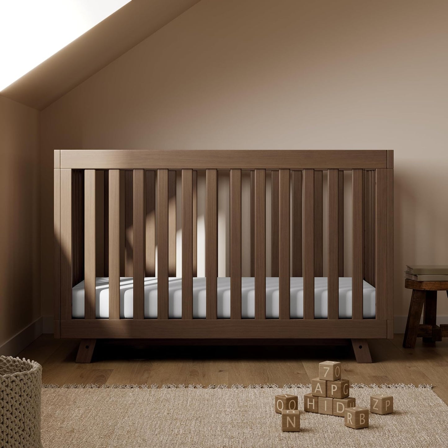 Storkcraft Beckett Grow-with-Me Convertible Crib (Hazelnut) – GREENGUARD Gold Certified, Converts to Toddler Bed & Daybed, Fits Standard Crib Mattress, Easy-to-Assemble