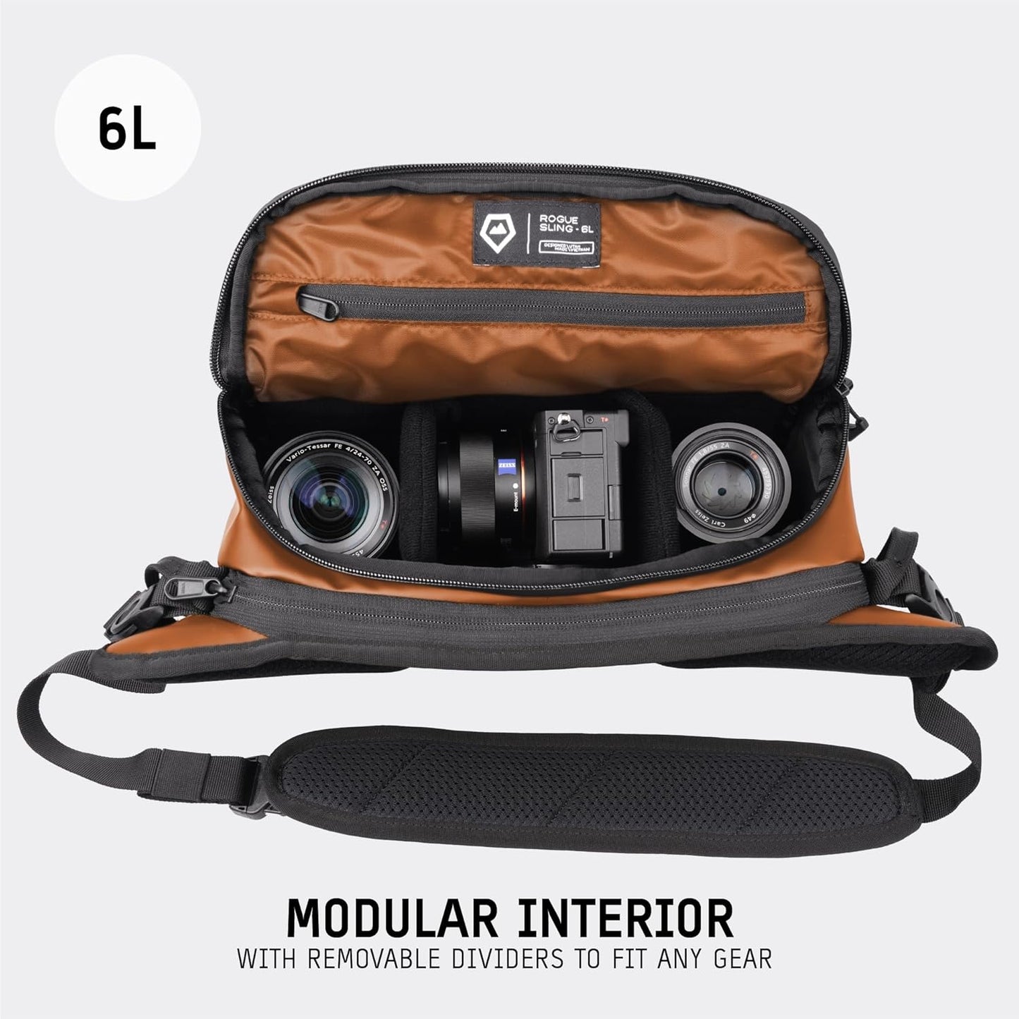 WANDRD ROGUE V1 6L Sling: Compact Camera Sling and Crossbody Bag with Fast Access, 3-Way Carry– Lightweight Everyday Bag Great for Travel, Photography, and Daily Use (Sedona Orange)