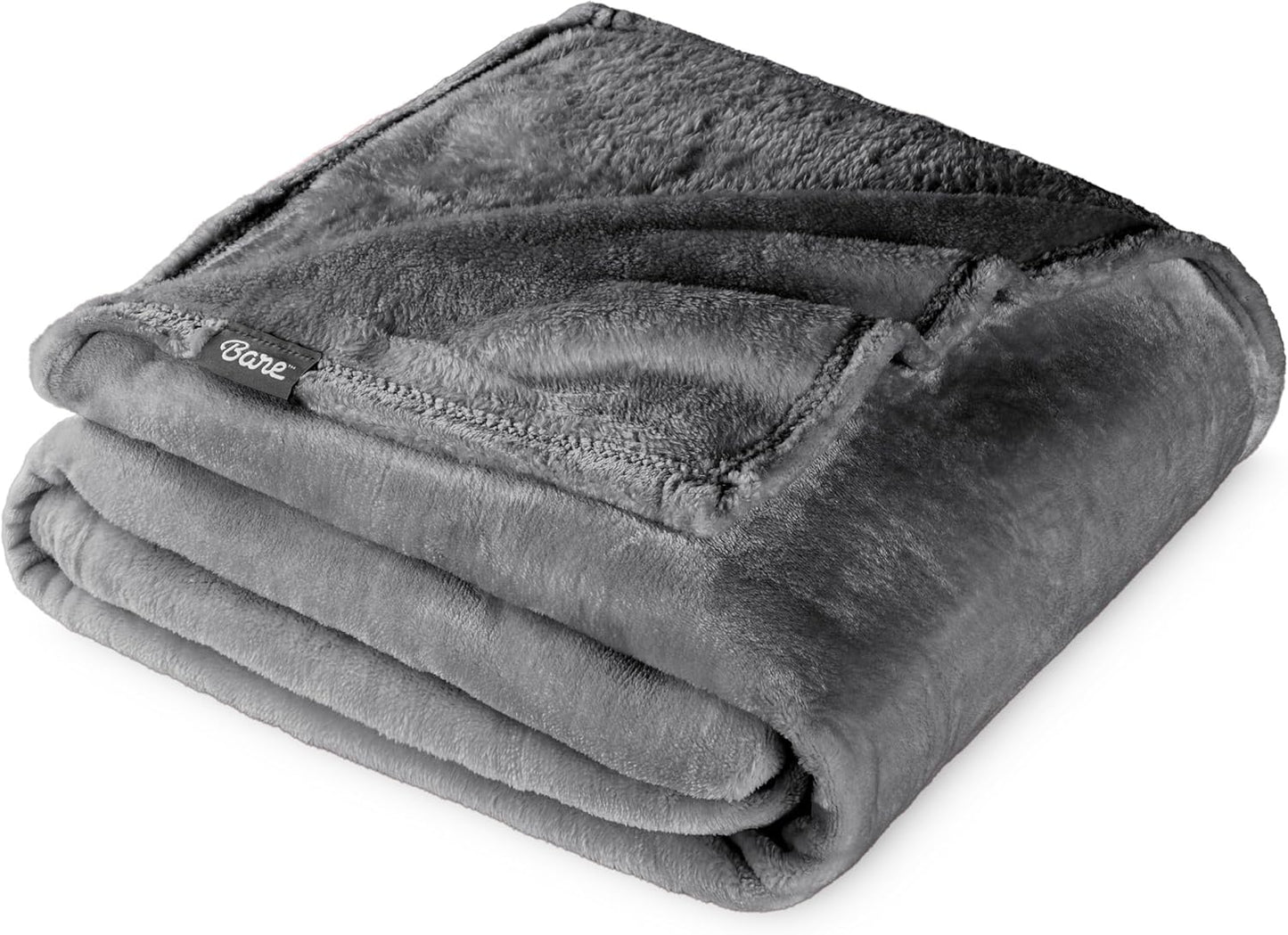 Bare Home Fleece Blanket - Throw Extra Long - Ultra-Soft Lightweight for Bed, Sofa, and Couch - Luxury Microplush - Cozy Warm Blanket (Throw XL, Grey)