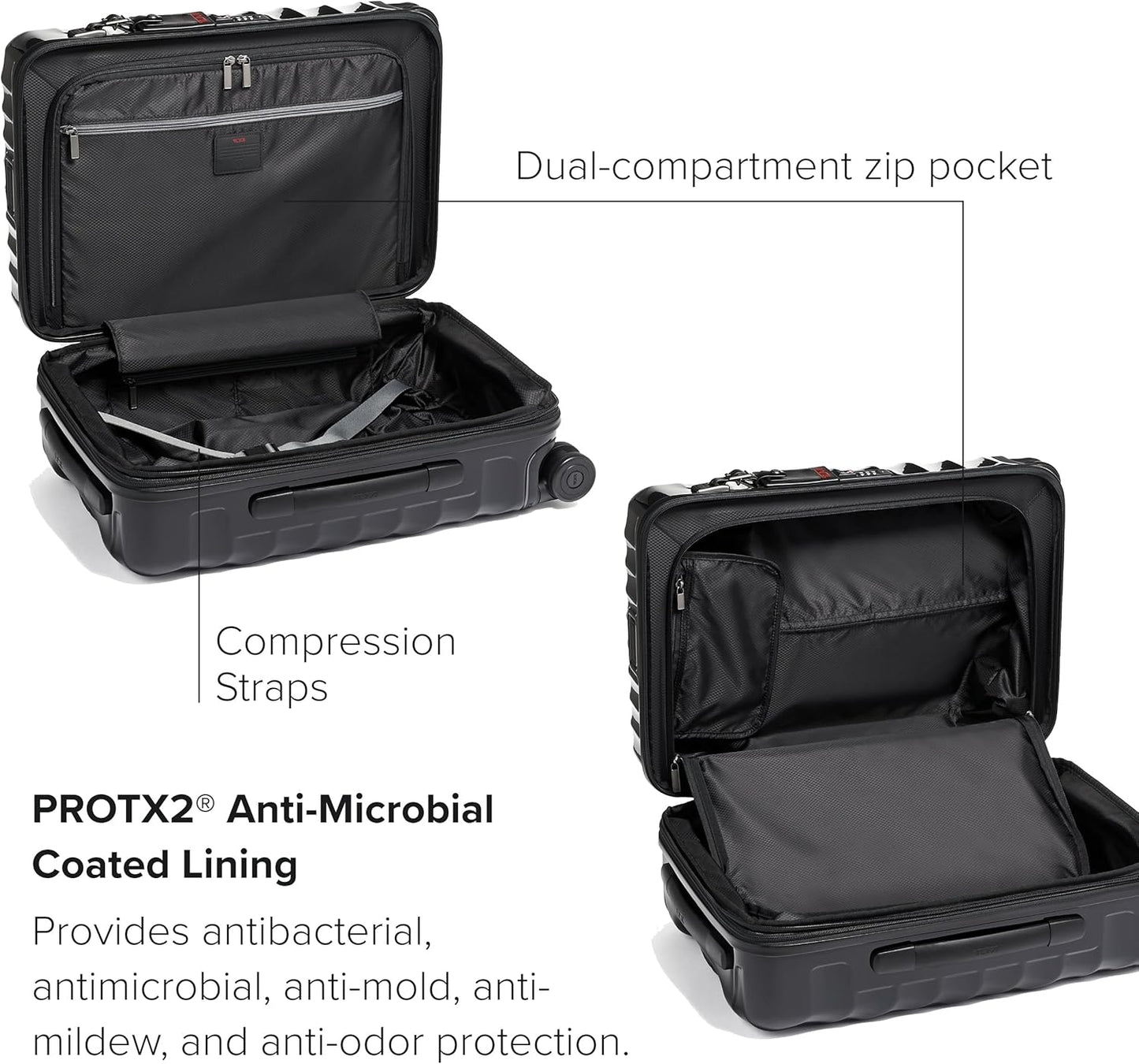 TUMI - 19 Degree International Expandable 4 Wheeled Carry-On - Hard Shell Suitcase - 21.8" X 14.0" X 9.0" - Black