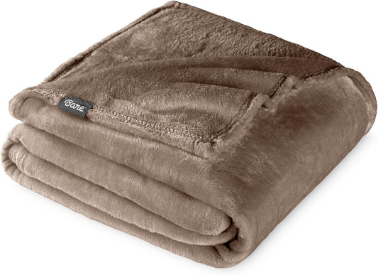 Bare Home Fleece Blanket - Twin/Twin Extra Long - Ultra-Soft Lightweight for Bed, Sofa, and Couch - Luxury Microplush - Cozy Warm Blanket (Twin/Twin XL, Taupe)
