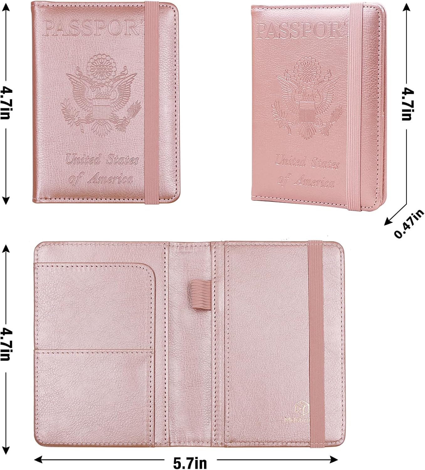 Melsbrinna Premium Leather Passport Holder Covers Case, Waterproof Rfid Blocking Travel Wallet Passport Holder with Pen Holder, Cute Passport Book for Women/Men