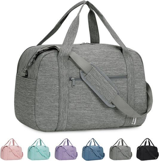 Narwey 18" Carry on Bag with Laptop Compartment 14 Inch Travel Duffel Bag for Spirit Airlines Personal Item Bag Overnight Weekender Bags with Wet Pocket for Women and Men (Grey)