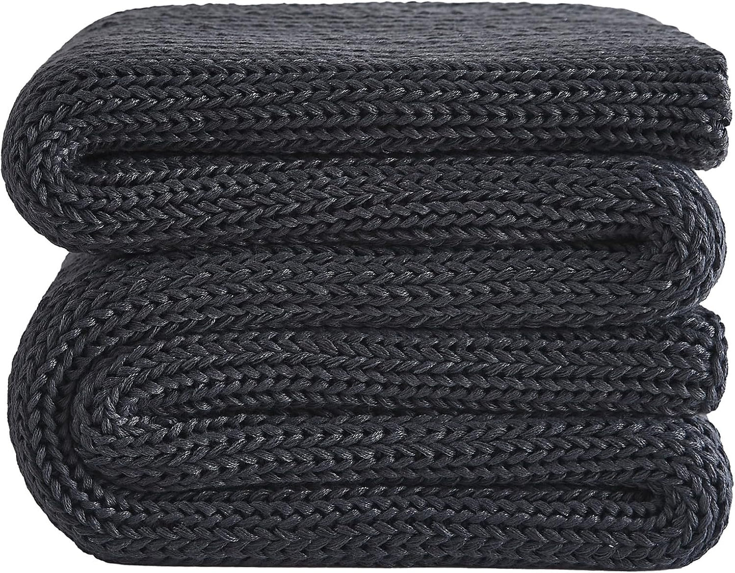 L'AGRATY Knitted Weighted Blanket - 50"x60" 10lbs Cooling Chunky Knit Heavy Blanket for Adults Braided Crochet Throw Thick Cable Yarn Knit Decorative No Beads Evenly Weighted Machine Washable