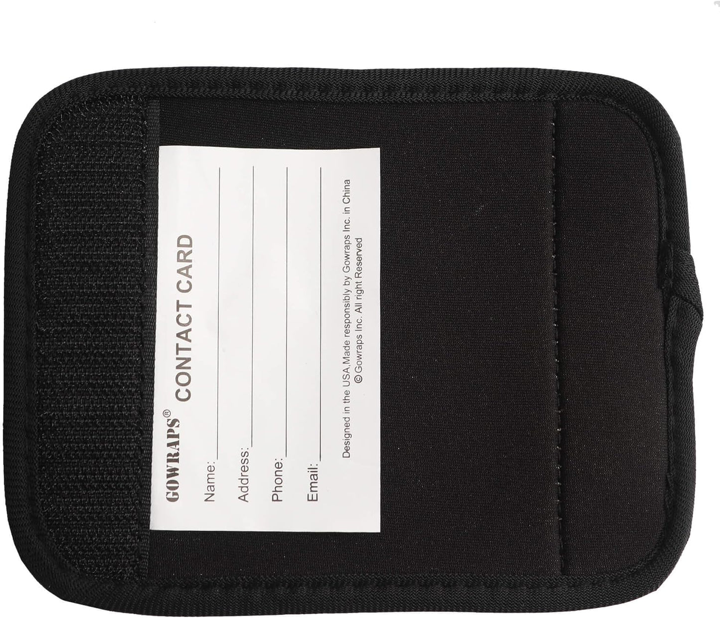 Neoprene Luggage Handle Wraps for Traveling Bright Color Luggage Tags|Handle Wraps|Handle Covers (Black)
