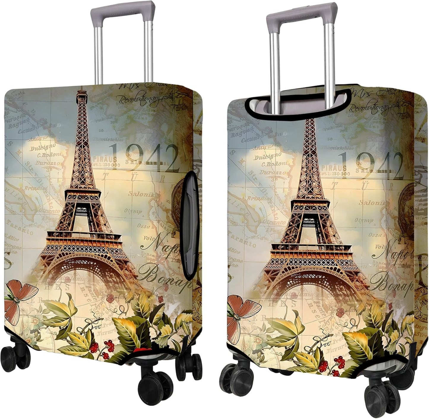 Travel Luggage Cover Suitcase Protector Fits 18-32 Inch Wheel Covers PatternedTravel Related Items Flower Luggage Protector Elastic M