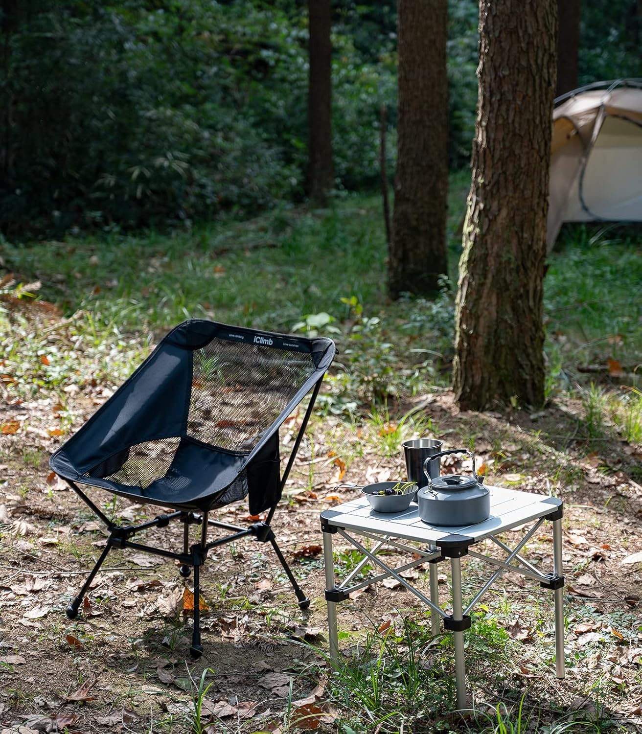 iClimb Ultralight Compact Camping Folding Beach Chair with Anti-Sinking Large Feet