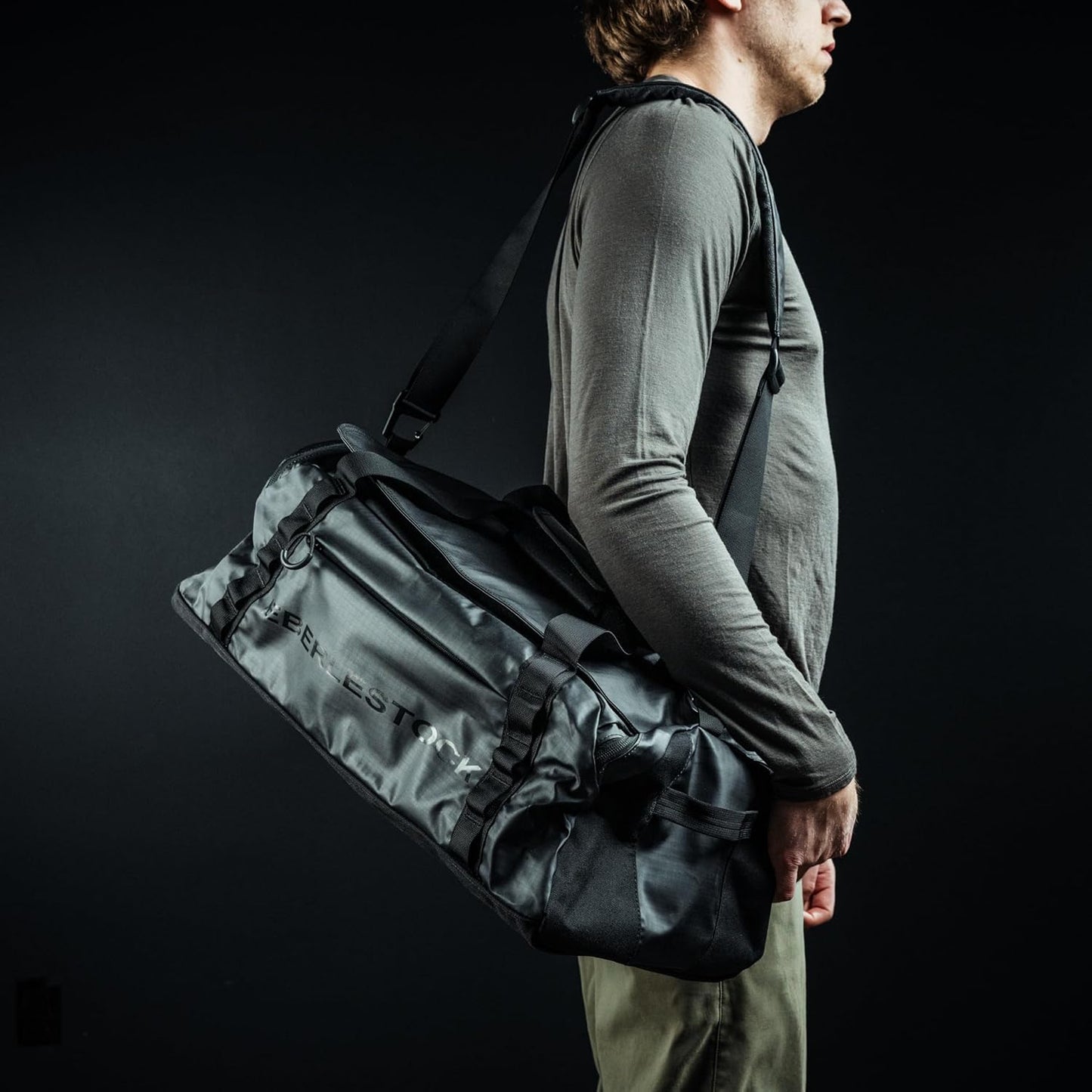 Eberlestock Hyllus Duffel Bag for Men - Durable, Water-Resistant, Small Men's Duffle Bag with Zipper Pockets, Ideal for Travel & Gym, Tactical Gear Bag, Hunting, Fishing, Camping - Dry Earth, 45L