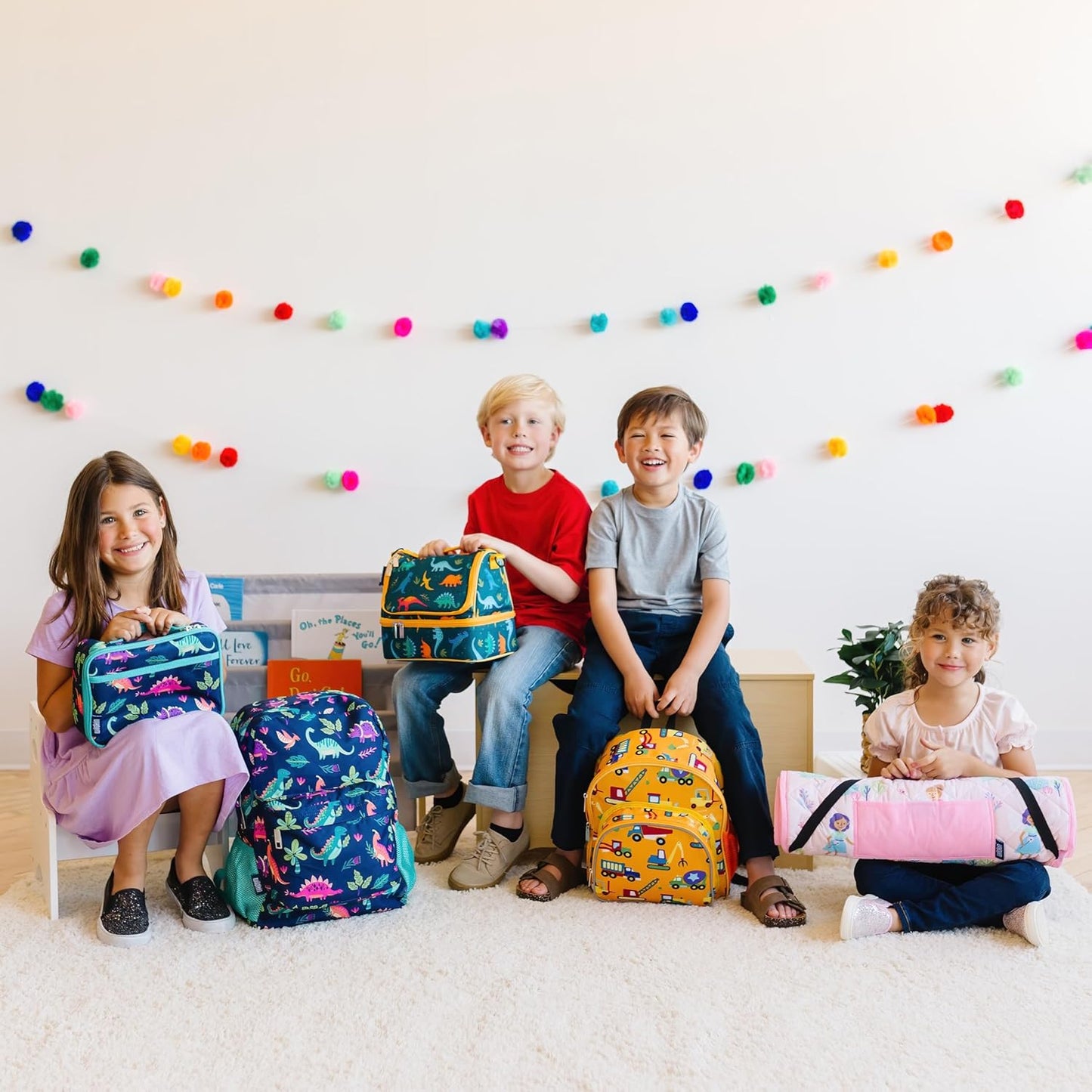Wildkin Kids Insulated Lunch Box – Durable and Reusable for School & Travel - Rip-Stop Black