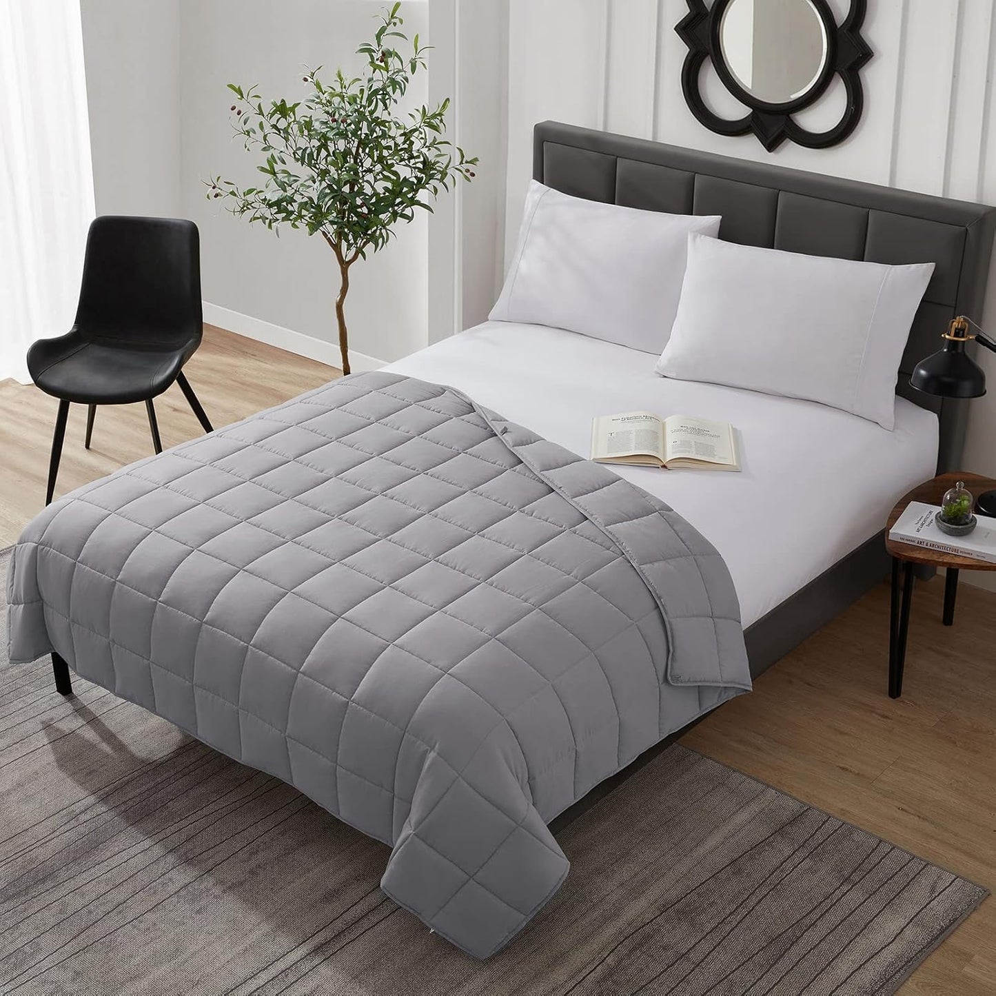 L'AGRATY Weighted Blanket - 36"x48" 5lbs Cooling Breathable Heavy Blanket Microfiber Material with Glass Beads All-Season Summer Fall Winter Soft Thick Comfort