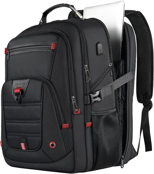 Z-MGKISS Extra Large Backpack for Men, Gaming Laptop Travel Bag Fits 18.4-19" Laptops, TSA Flight-Approved Backpack, Anti-Theft Gym College Business Work Mens Daypack, Black