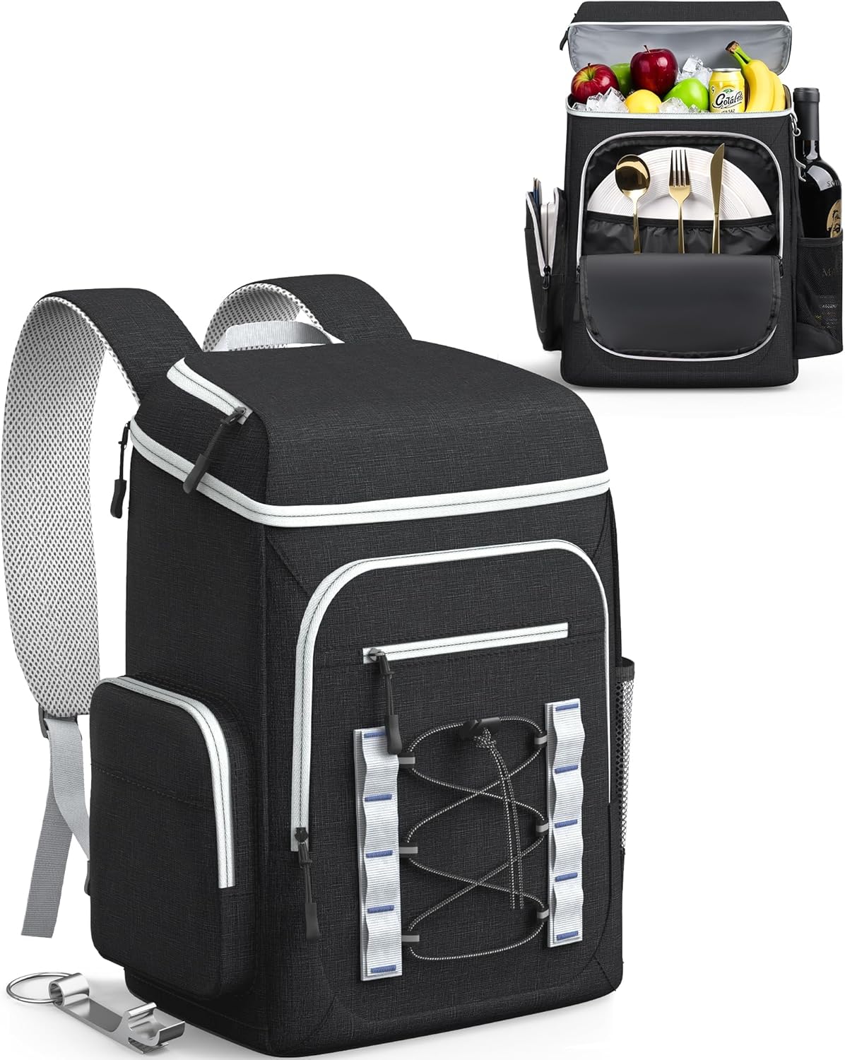 HOTOR Backpack Cooler Bag - 30/45 cans Large Backpack Coolers Insulated Leak Proof with Multiple Pockets, Small Cooler as Beach Cooler for Travel, Hiking, Camping