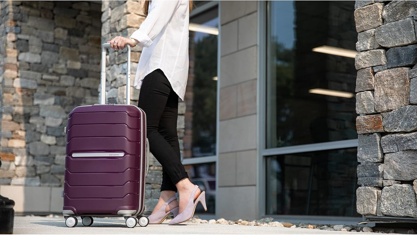 Samsonite Freeform 24-Inch Medium Luggage with Dual 360° Spinner Wheels - Checked Suitcase - TSA Lock, Airline-Approved - Lightweight Durable Polypropylene Expandable Hardshell - Amethyst Purple