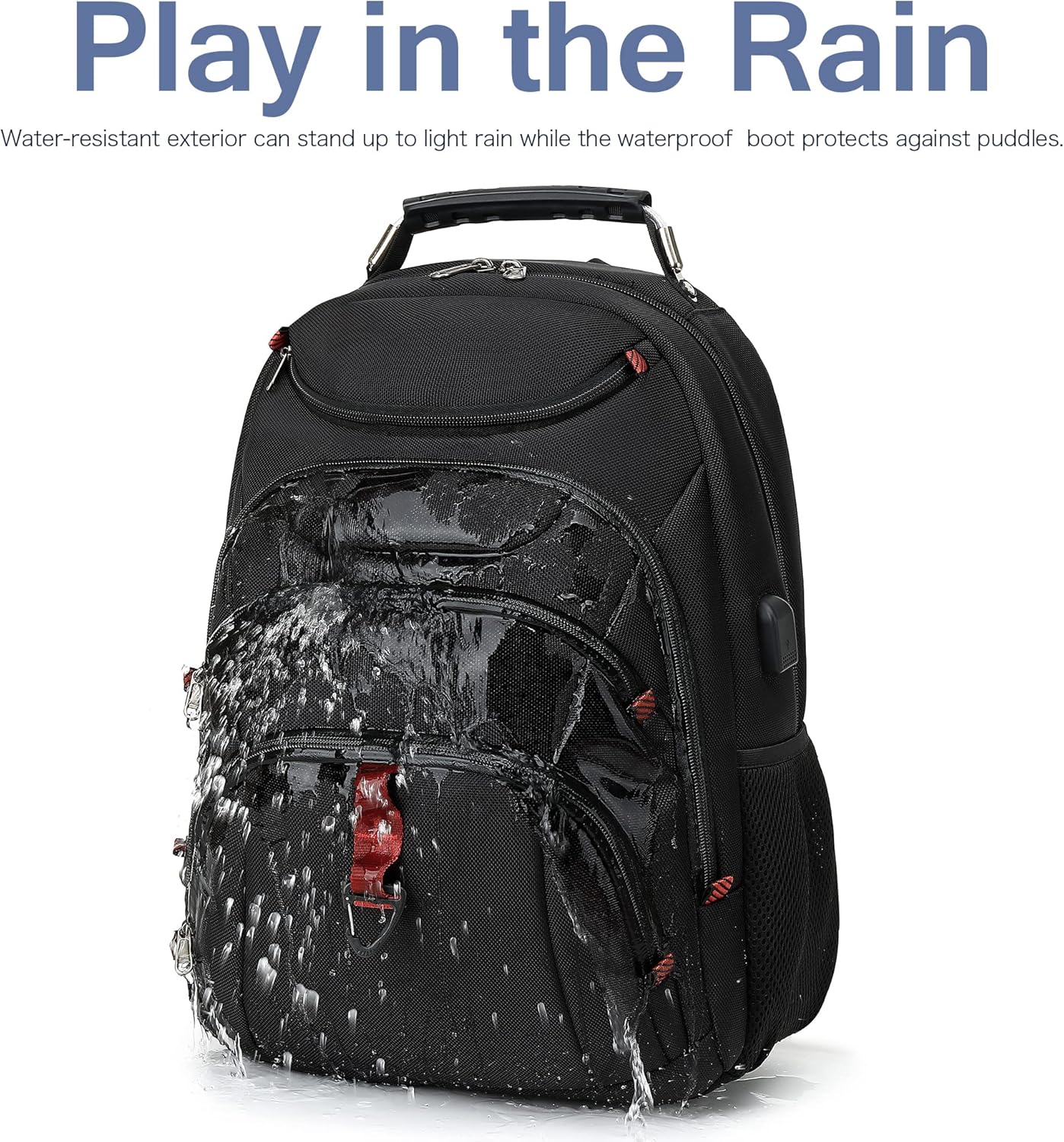 Boniyee Travel Backpack 17.3 Inch, Business Anti-Theft Laptop Bag with USB Charging Port, Waterproof