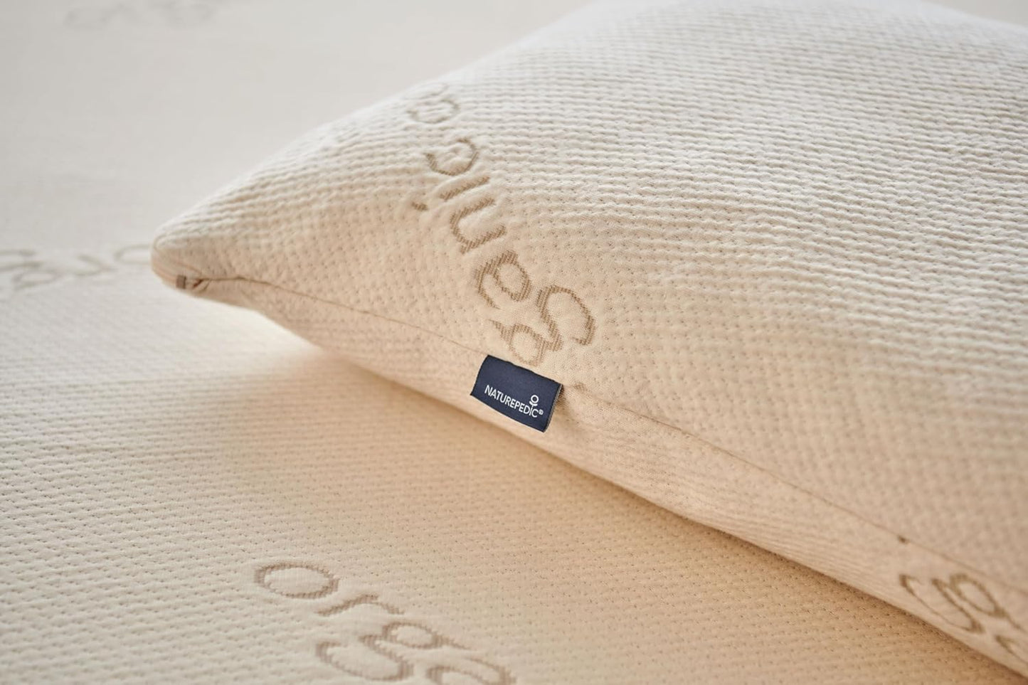 Naturepedic Organic Latex Pillow - King Bed Pillow with Medium Comfort - Luxury Pillow with Adjustable Fill for Comfortable Sleeping, Back Support and Neck Pain Relief