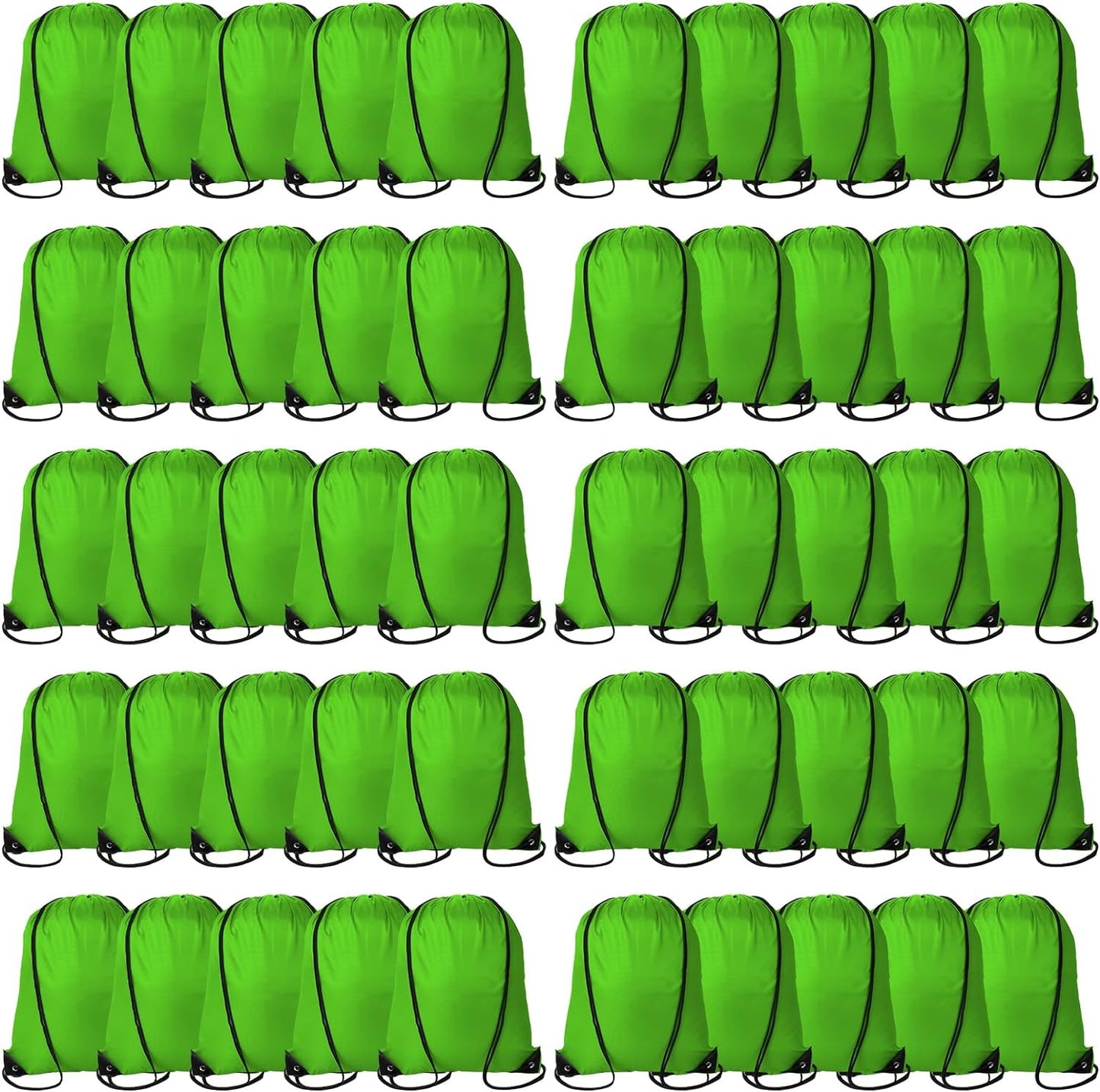 60 Pieces Drawstring Backpack Bags Sports Sackpack Bulk Cinch Gym Bag for Women Men Outdoor Sports Backpack for St. Patrick's Day Gift (Green)