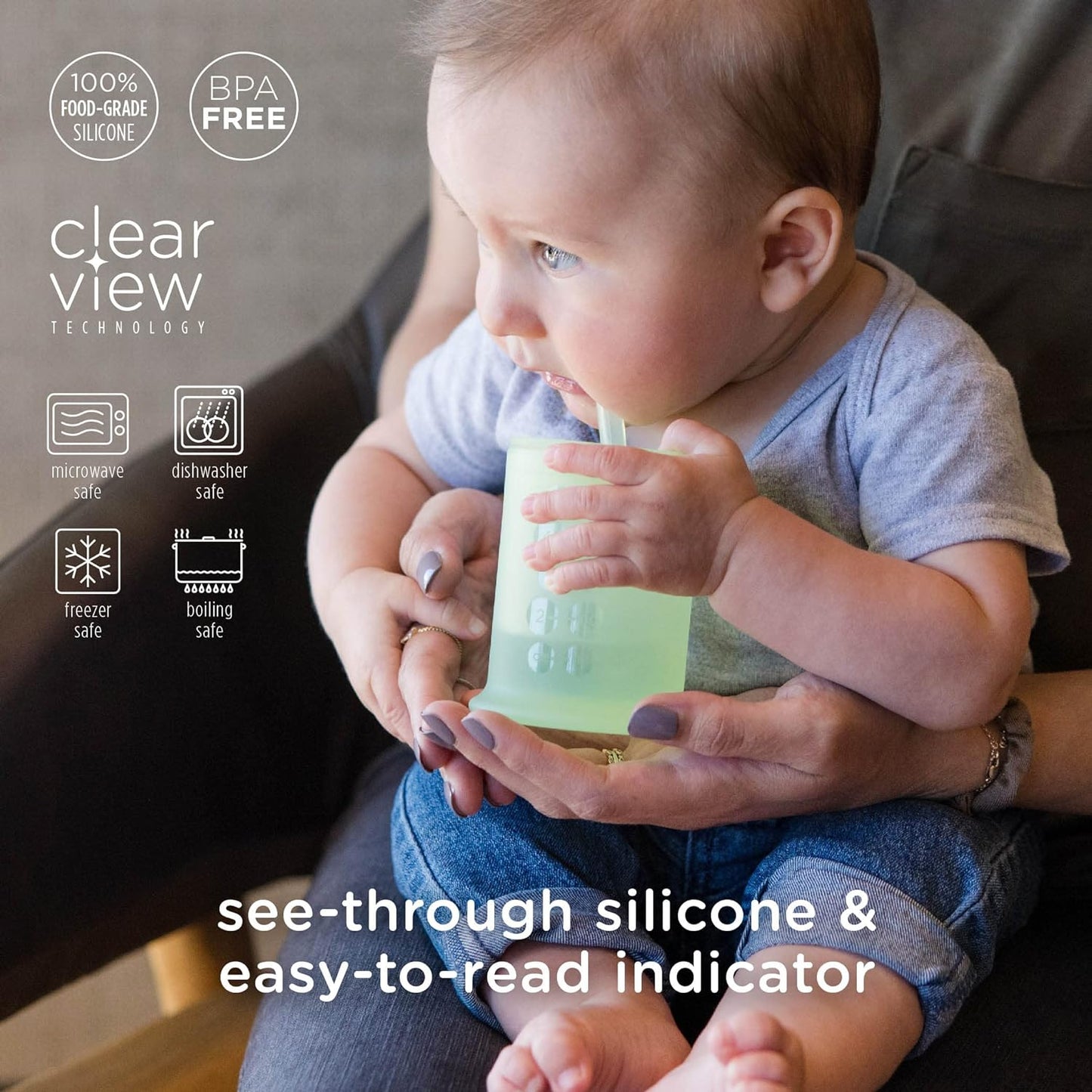 Olababy Silicone Training Cup with Straw Lid | Babies Water Drinking Cup | 6+ Mo Infant To 12-18 Months Toddler | Sippy Cup For Kids & Smoothie Cup | Baby Led Weaning (Lemon, 5 oz)