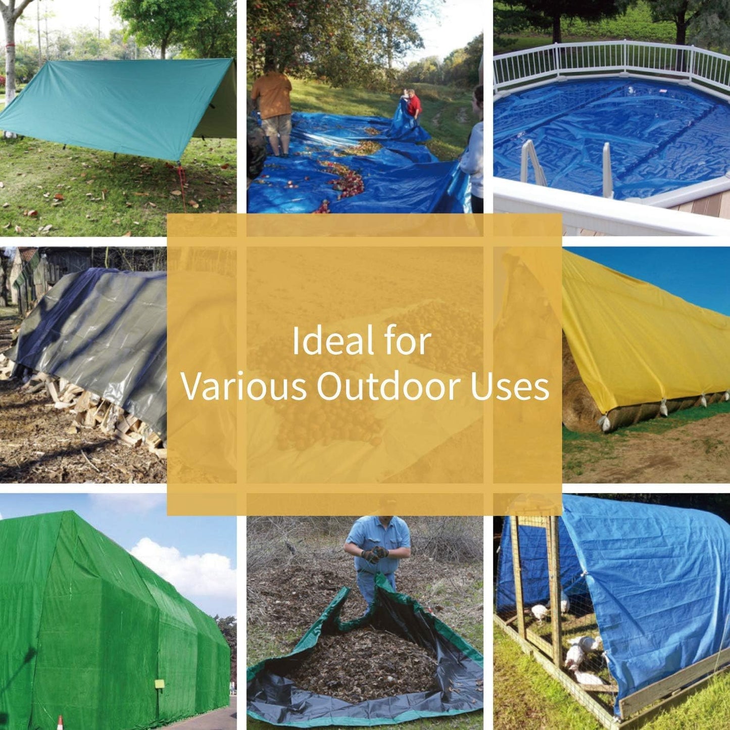 GUARD SHIELD Tarp Green 16x20 Feet Multi Purpose Waterproof Poly Tarp Cover 5mil
