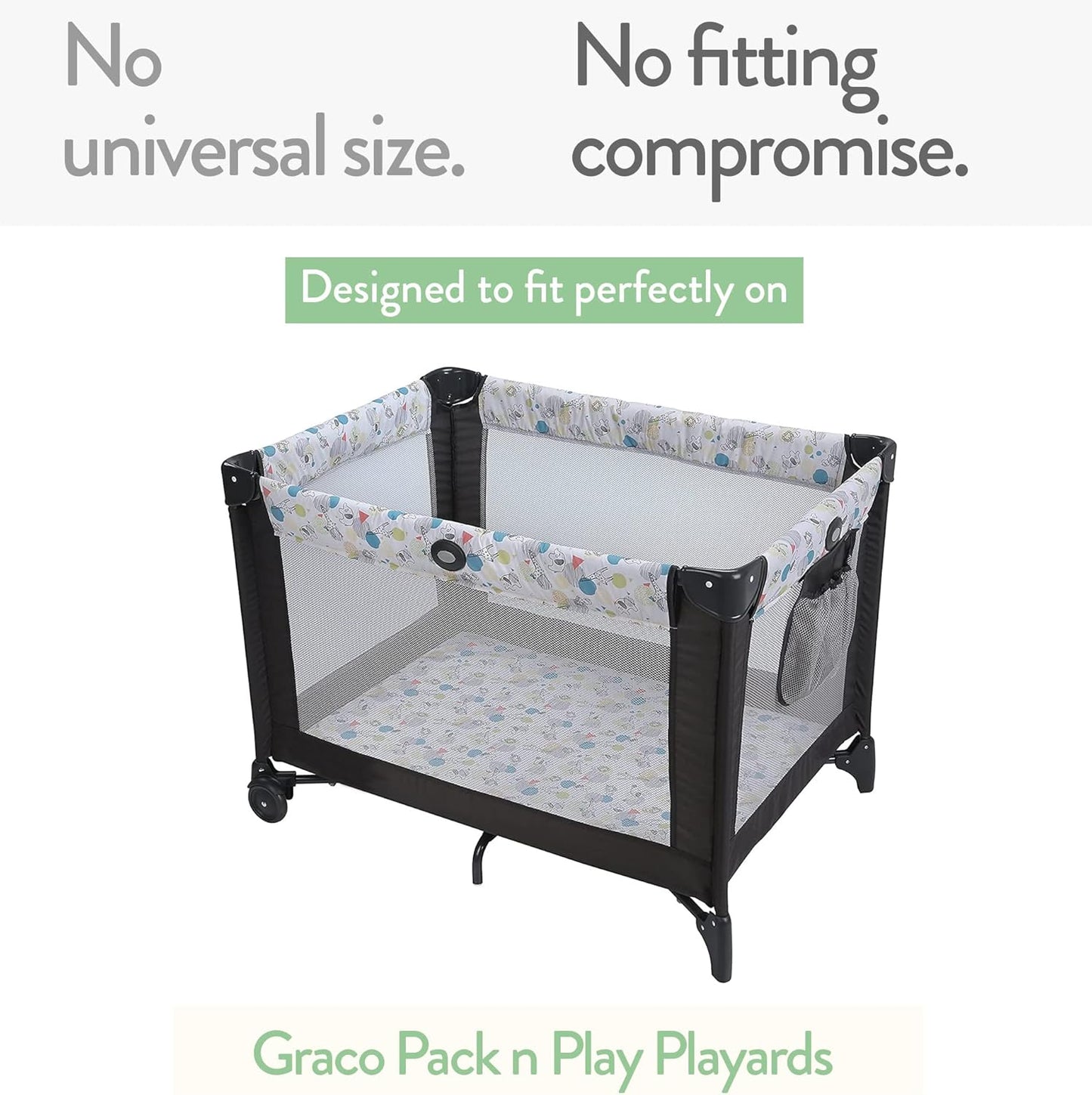 Pack and Play Sheets Fitted – Compatible with Graco Pack n Play Playard Crib and Other 27 x 39 Inch Playpen Mattress – Snuggly Soft 100% Jersey Cotton – 2 Pack Play Yard Sheet Set for Boys & Girls