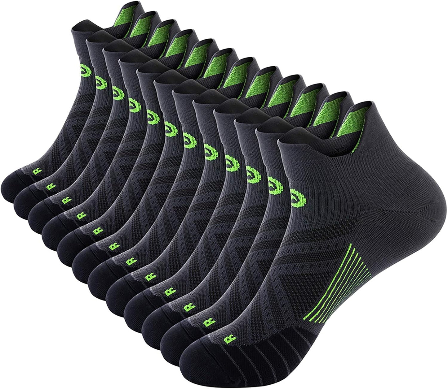 PAPLUS Ankle Compression Sock for Men and Women 2/4/6 Pairs, Low Cut Compression Running Sock with Ankle Support