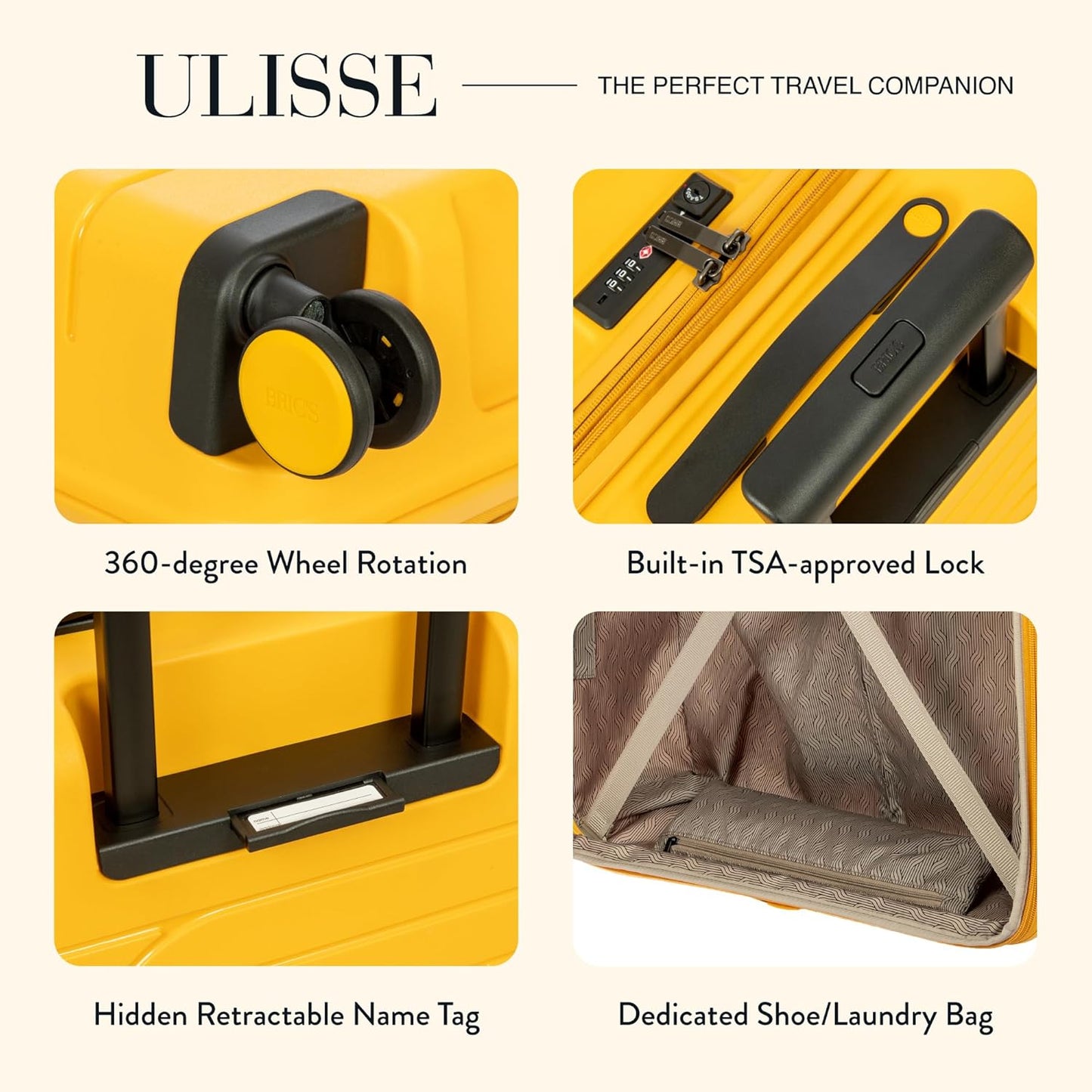 Bric's B|Y Ulisse Spinner Suitcase, Expandable Hard Shell Luggage with TSA Lock and Smooth 360° Wheels 28" – Mango