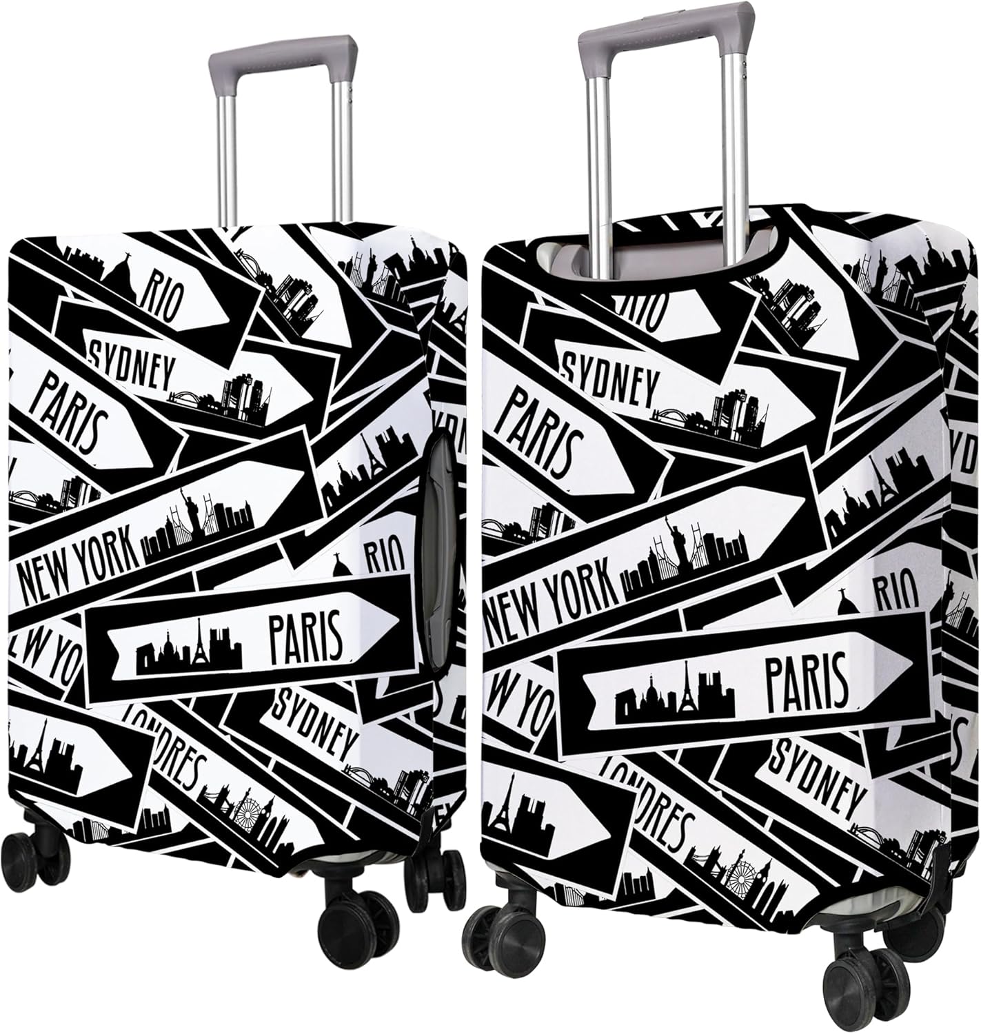 Travel Luggage Cover Suitcase Protector Fits 18-32 Inch Wheel Covers PatternedTravel Related Items Flower Luggage Protector Elastic M