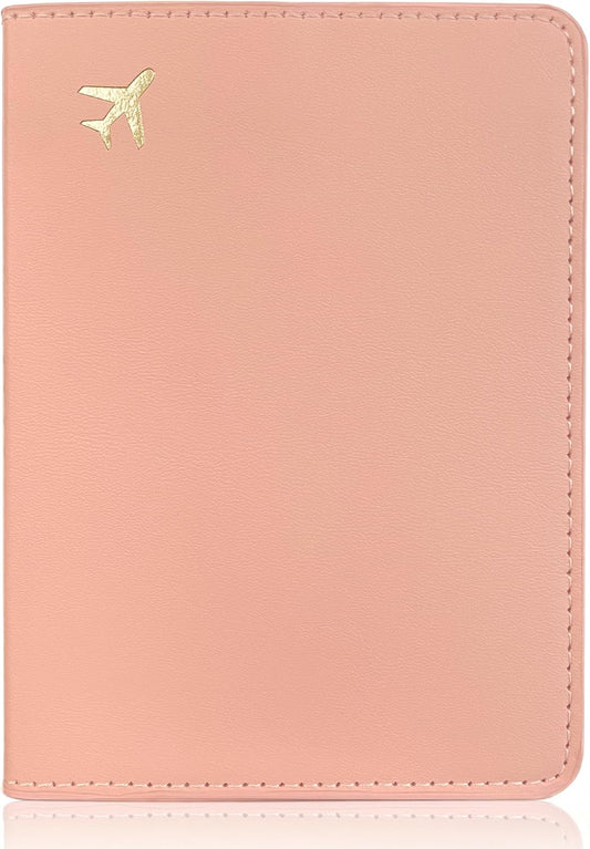 Passport Holder for Travel Essentials,RFID Blocking Passport Cover Case for Travel Accessories,Travel Wallet for Women Men (Pink)
