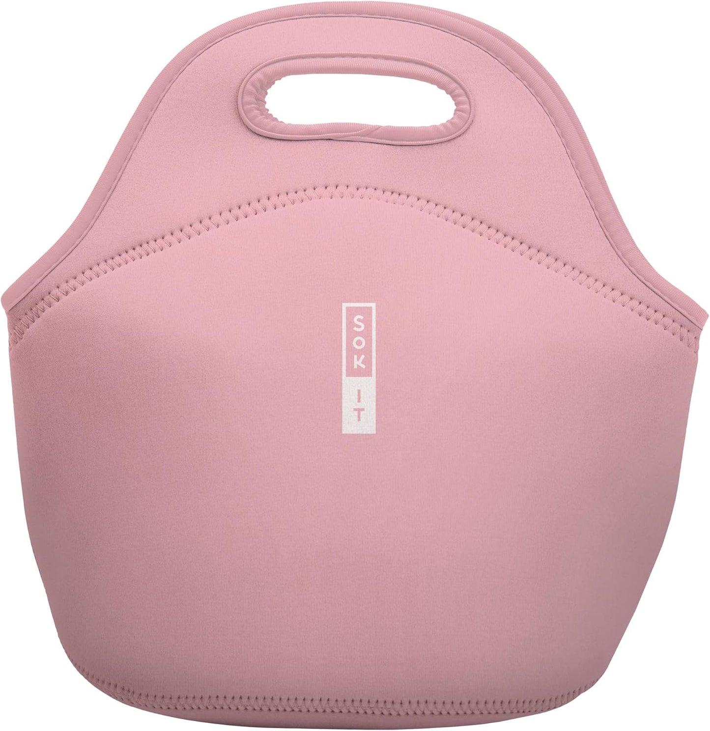 Sok It LunchTote Zippered Bag Insulated Neoprene Caddy (Millennial Pink, Large 4.5 Quart Lunch Tote)