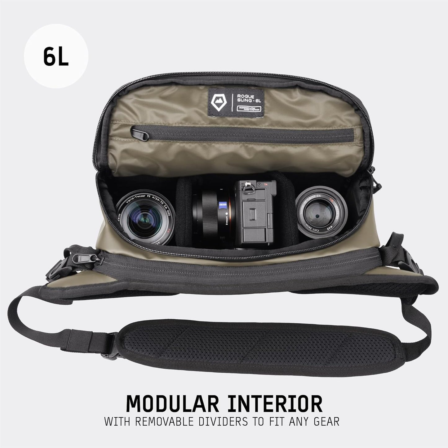 WANDRD ROGUE V1 6L Sling: Compact Camera Sling and Crossbody Bag with Fast Access, 3-Way Carry– Lightweight Everyday Bag Great for Travel, Photography, and Daily Use (Yuma Tan)
