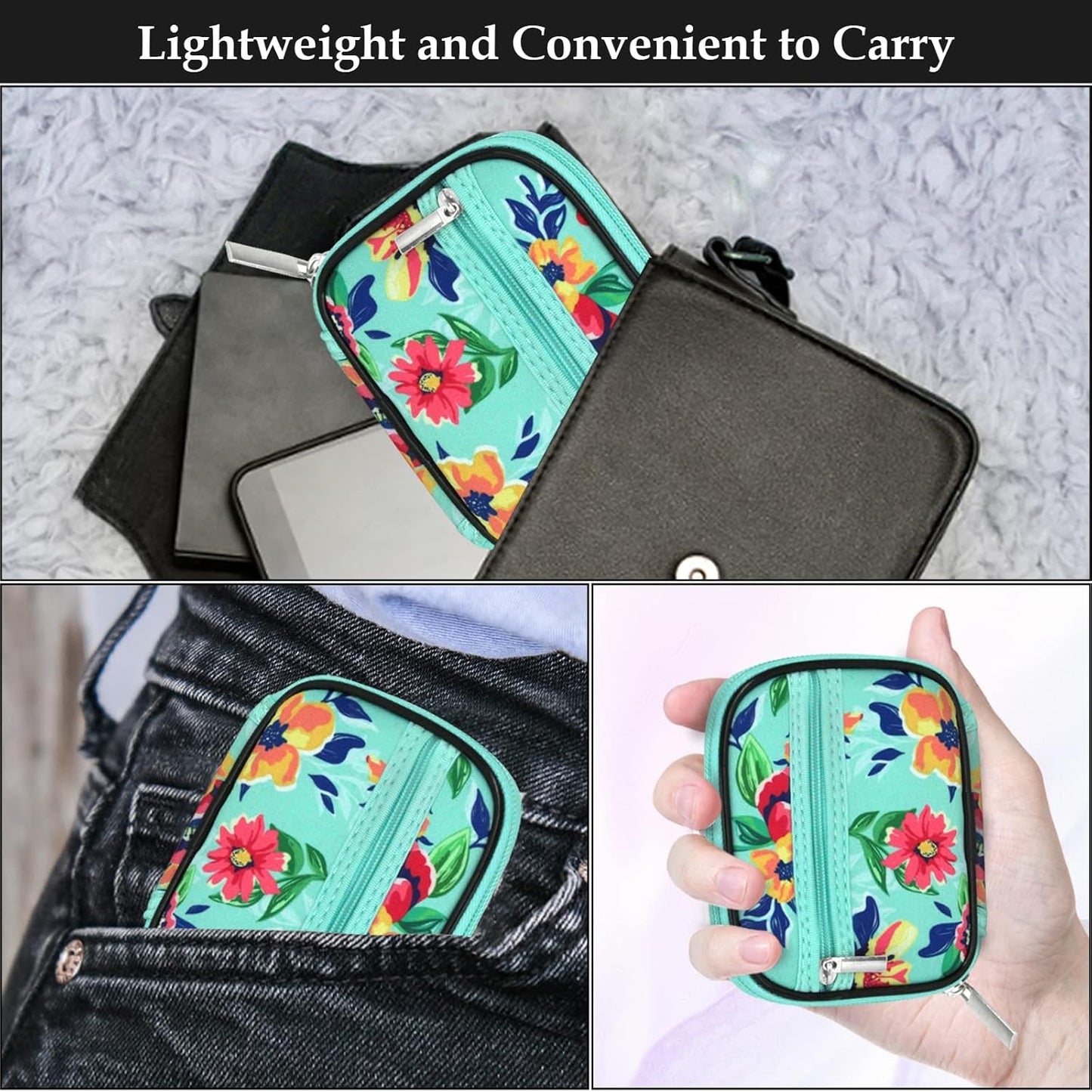 Serfeymi Weekly Travel Pill Organizer Pill Case for Purse with Removable 7 Day Pill Box, Fashionable Travel Medicine Organizer Pill Container for Medicine, Vitamin, Supplement - Green 01