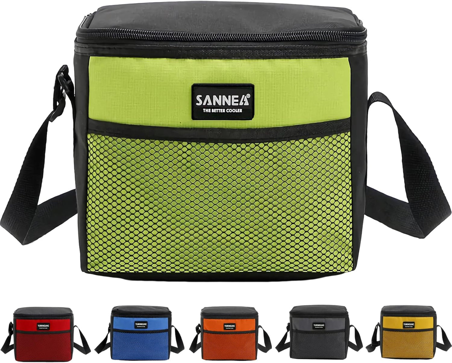 6 Can/5L Lunch Bag for Women Men Portable Lunch Box Small Cooler Bag Soft Collapsible Reusable Insulated Lunch Tote for Everyday Work Travel (Green)