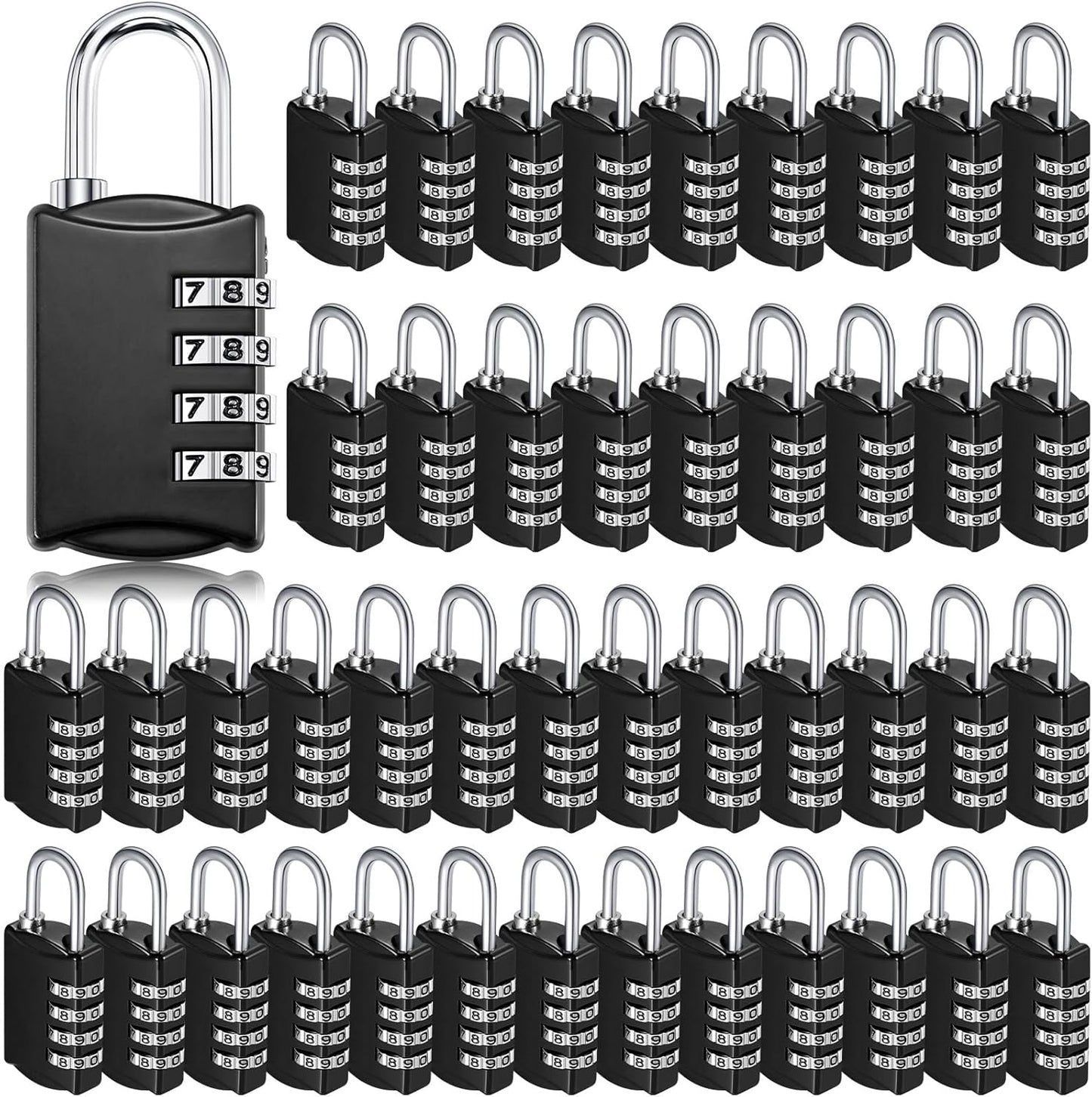 Sadnyy 60 Pcs 4 Digit Combination Locks Combination Padlock Luggage Number Locks Outdoor Waterproof Resettable Padlock for Door Traveling School Gym Locker Suitcases Employee Hasp Storage
