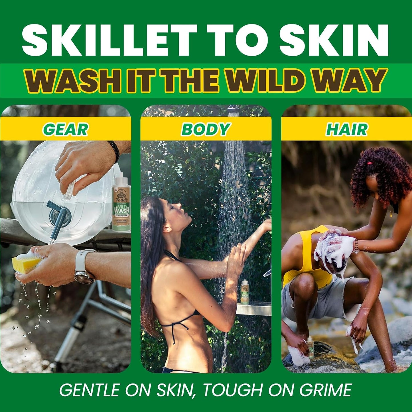Uncle Todd's Wild Wash Biodegradable Soap, Camping Soap Ideal for Dishes, Body, Hands, and Clothes - 4oz, Sage Scent
