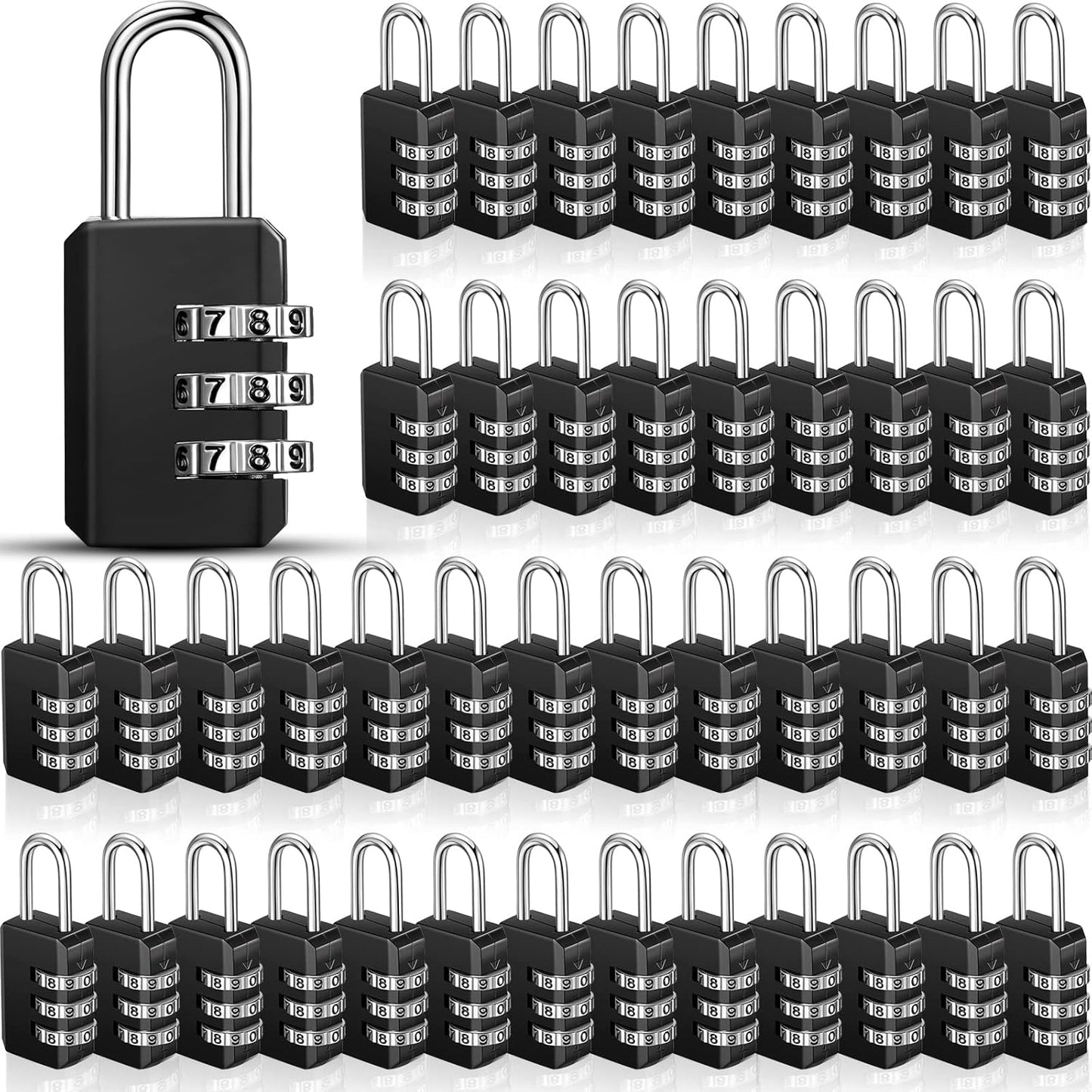 Chumia 16 Pack 3 Digit Combination Lock Small Combo Locks Waterproof Luggage Number Padlock for Backpack Suitcases Traveling Toolbox School Gym Employee Locker