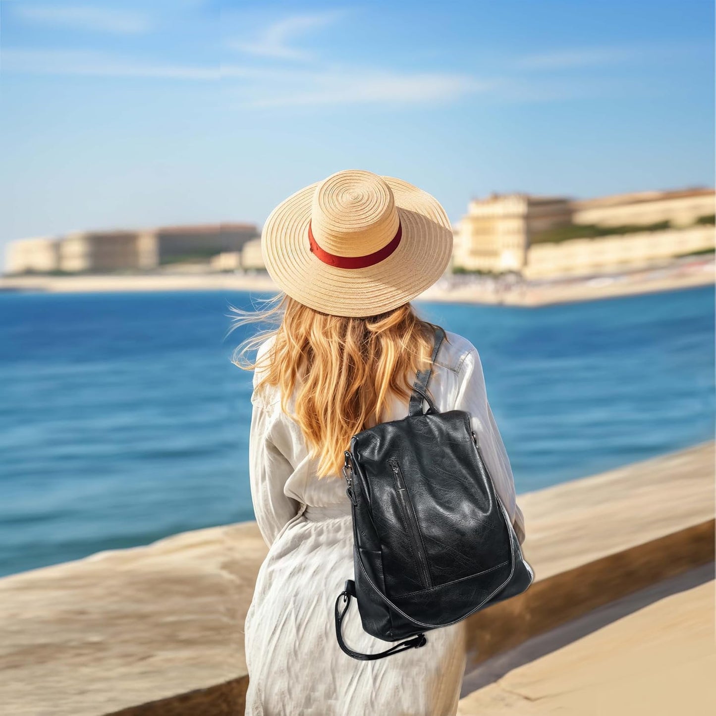 Women Backpack Purse PU Leather Anti-theft Casual Shoulder Bag Fashion Ladies Satchel Bags
