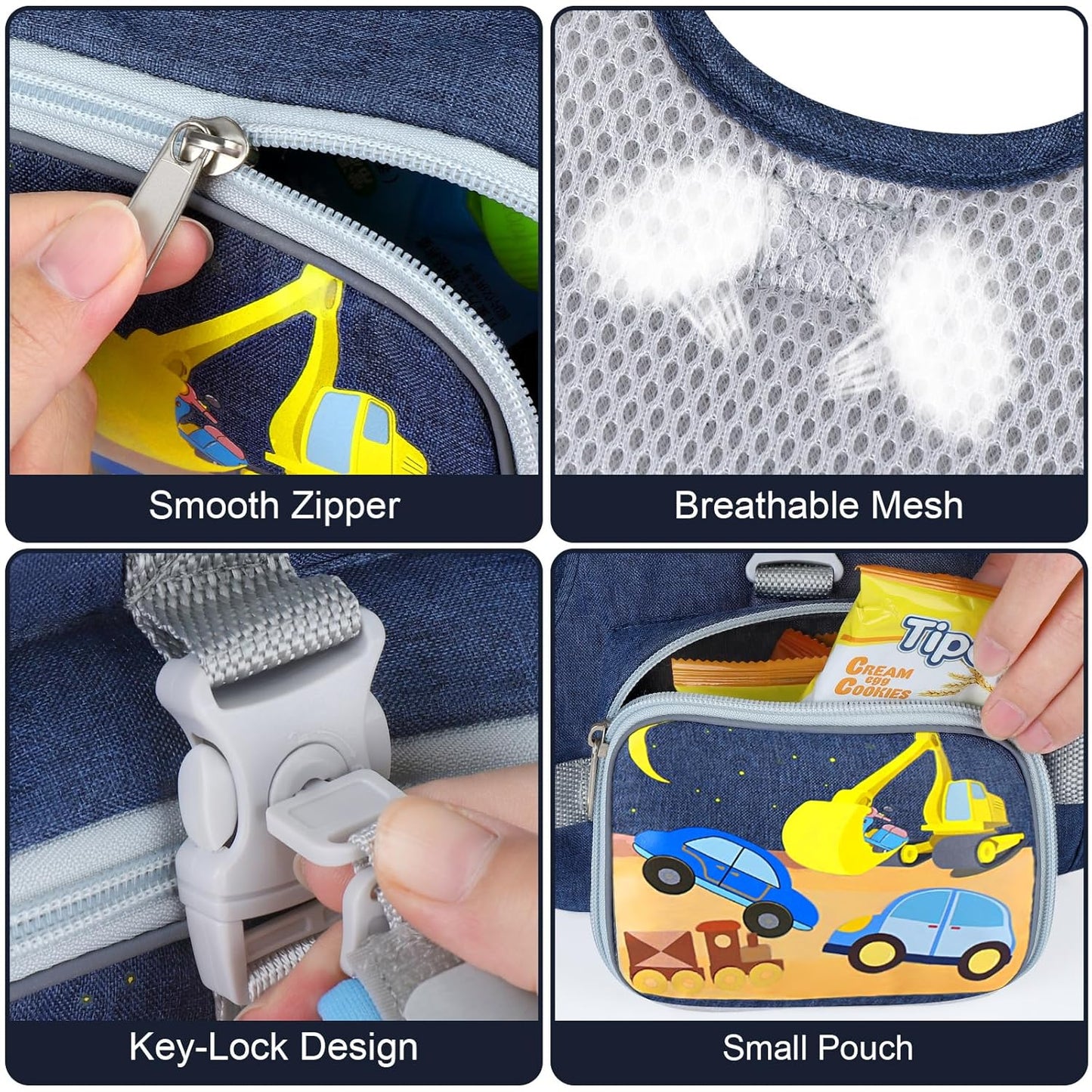 Accmor Toddler Harness Leash + Reflective Anti Lost Wrist Link, Cute Car Kids Harness with Leash, Child Walking Restraint Belt Collapsible Hand Strap Tether Hold Baby Boys Close for Outdoor Travel